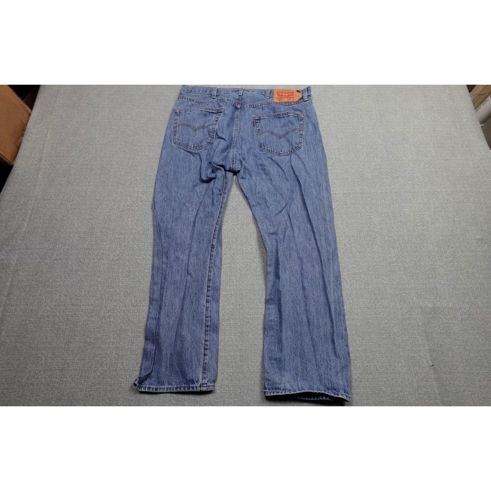 Levi's Levi's 501 Jeans Mens 38x30 Blue Straight Light Wash Button Fly Western Rancher Jeans Size US 38 / EU 54 - 5 Thumbnail