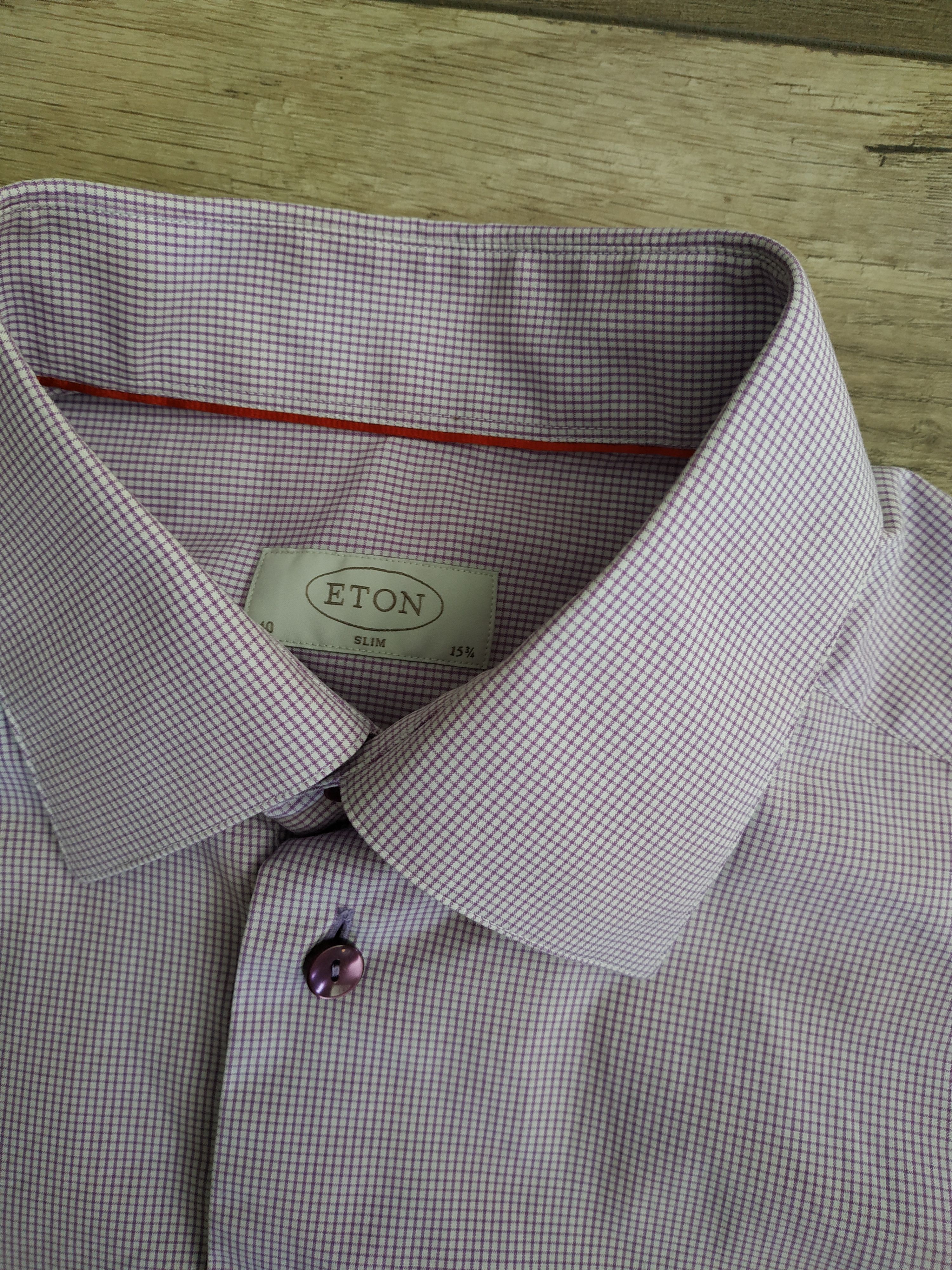 Eton ETON Men's Button Up Purple Slim Fit Shirt, MEDIUM,(40 neck) Size US M / EU 48-50 / 2 - 8 Thumbnail