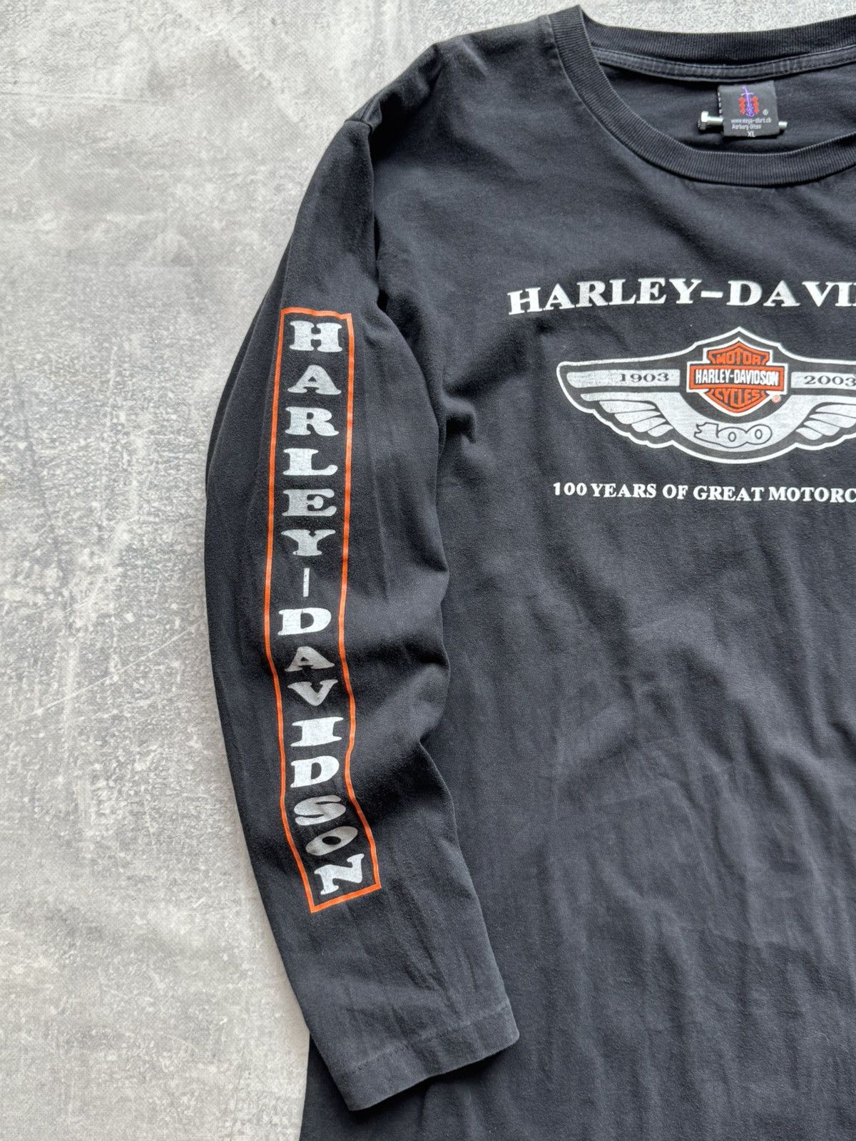 Harley Davidson Vintage Harley Davidson 100 Years Long Sleeve Single Stitch Size US L / EU 52-54 / 3 - 3 Thumbnail