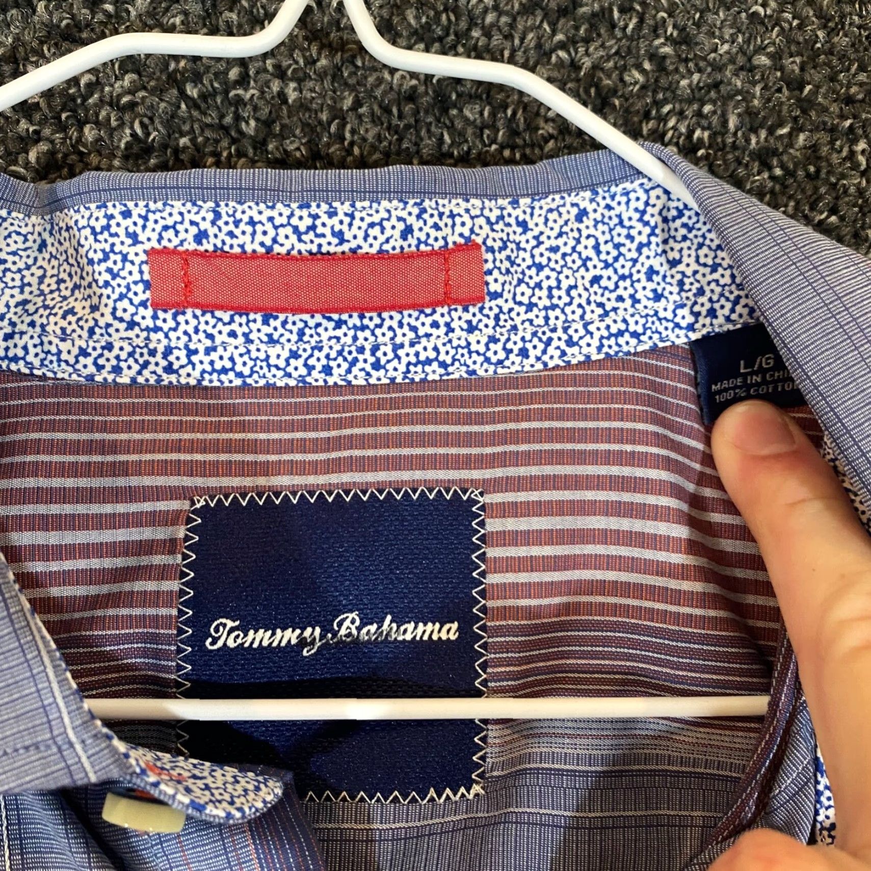 Tommy Bahama TOMMY BAHAMA Shirt Mens Large Blue Striped Button Up Hawaiian Outdoor Resort L/S Size US L / EU 52-54 / 3 - 2 Thumbnail