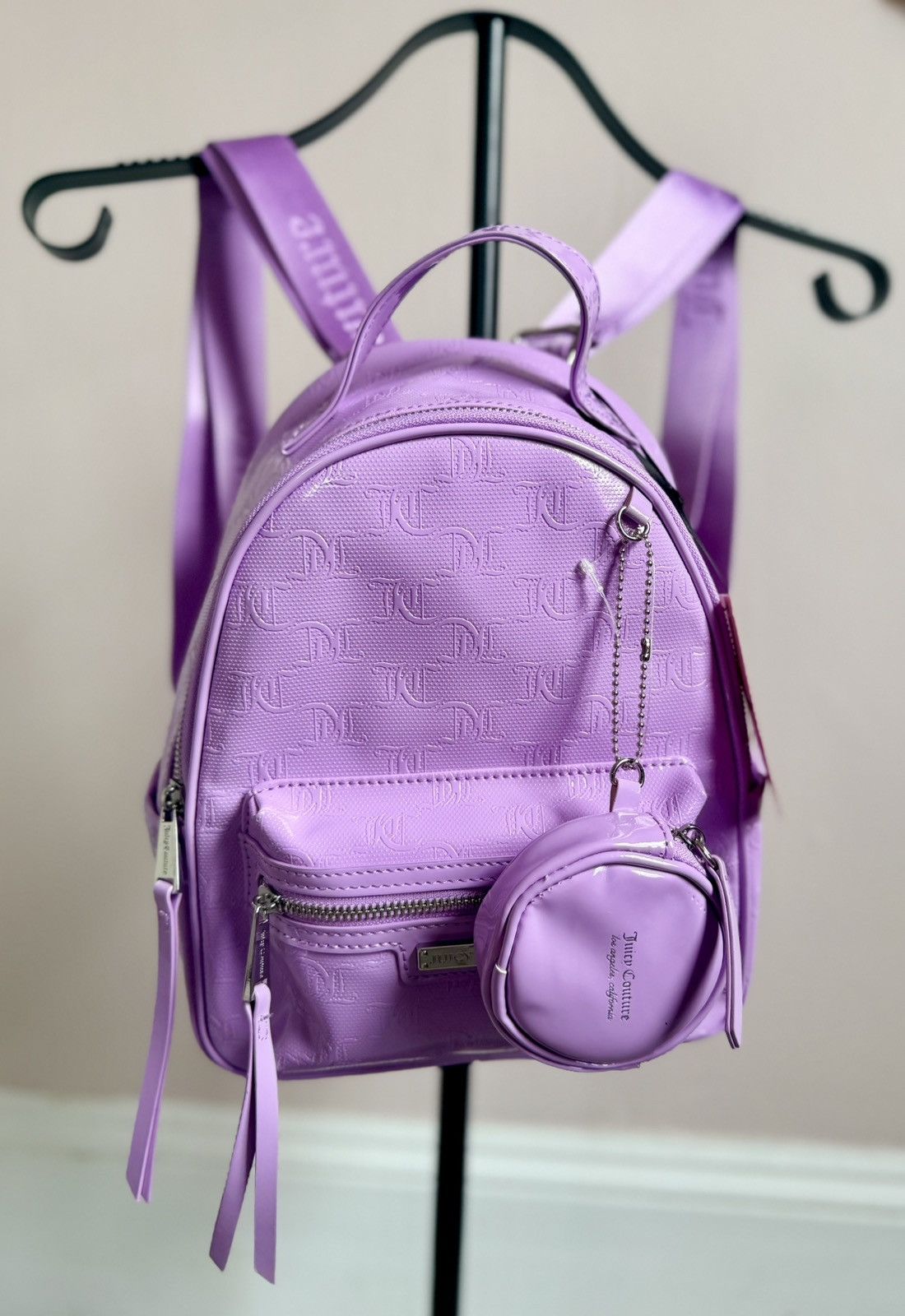 Juicy Couture Lavender Quilted Logo Backpack Juicy Couture Mini Backpack Lavender Embossed Logo NWT main image 4