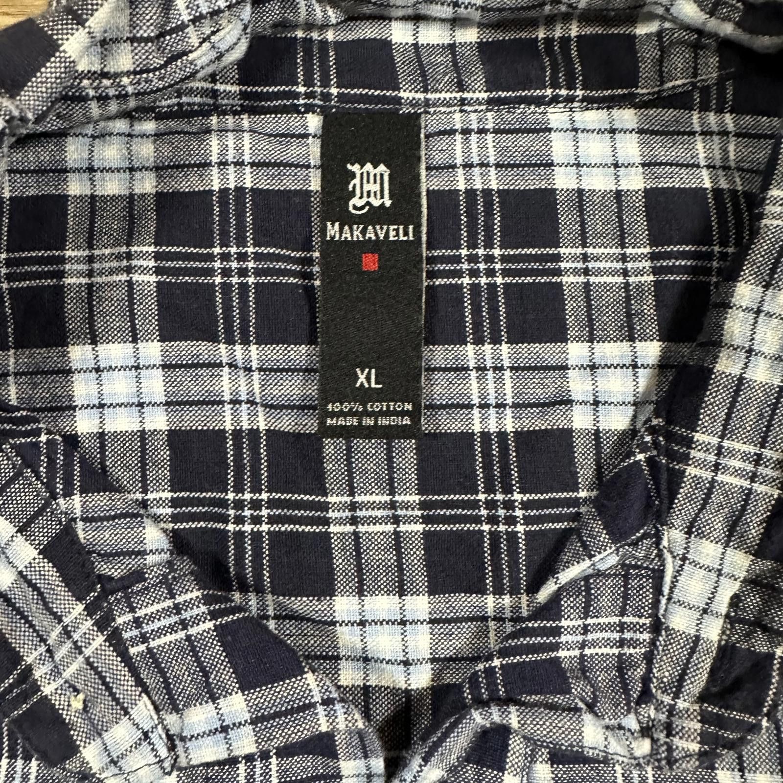 Makaveli Makaveli, Men, Short Sleeve Shirt, XL, Black and White Plaid Size US XL / EU 56 / 4 - 4 Thumbnail