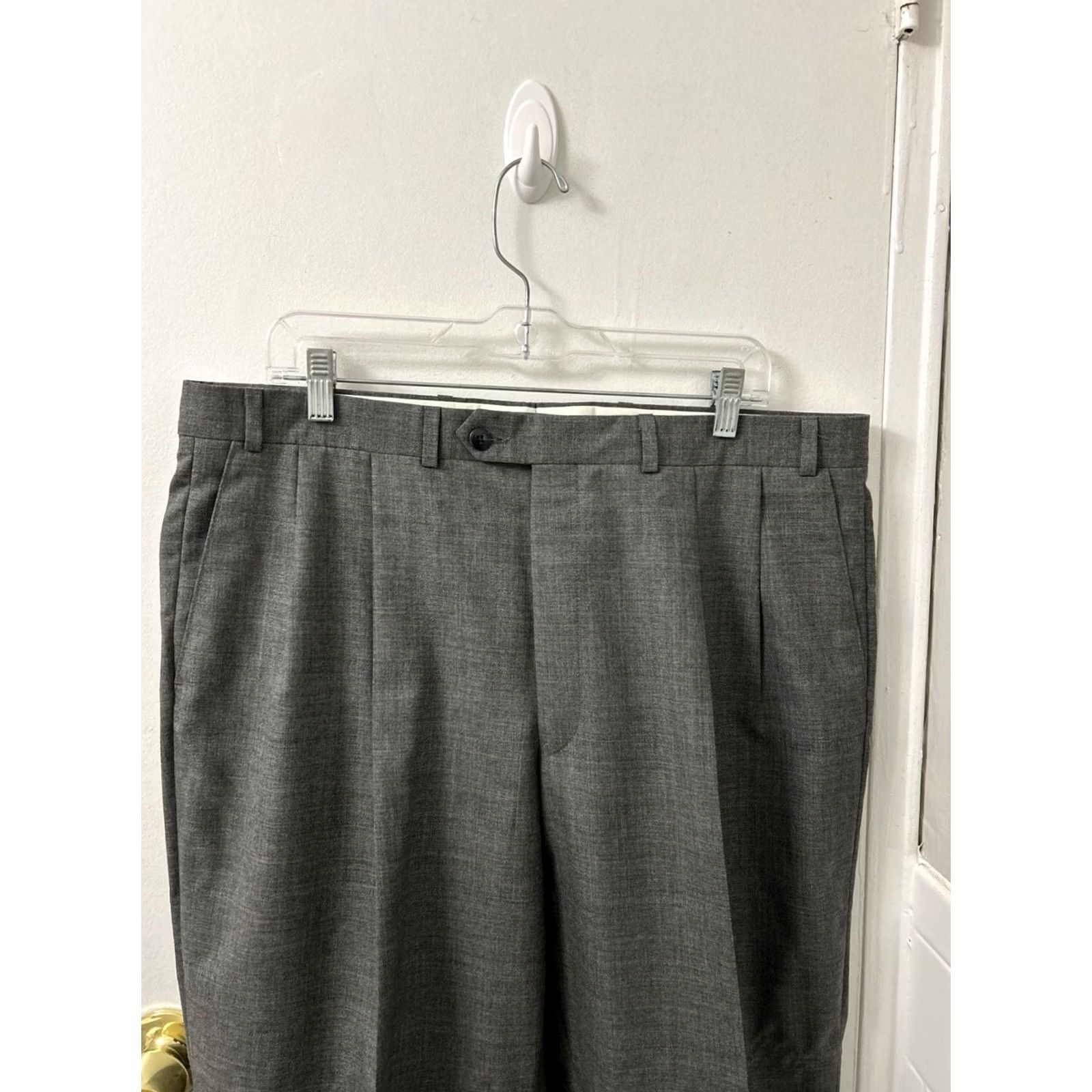 Ralph Lauren Lauren Ralph Lauren Dress Pants Mens 38x30 Gray Pleated Cuffed Wool Slashed Pockets Straight Classic Trousers Size US 38 / EU 54 - 2 Thumbnail
