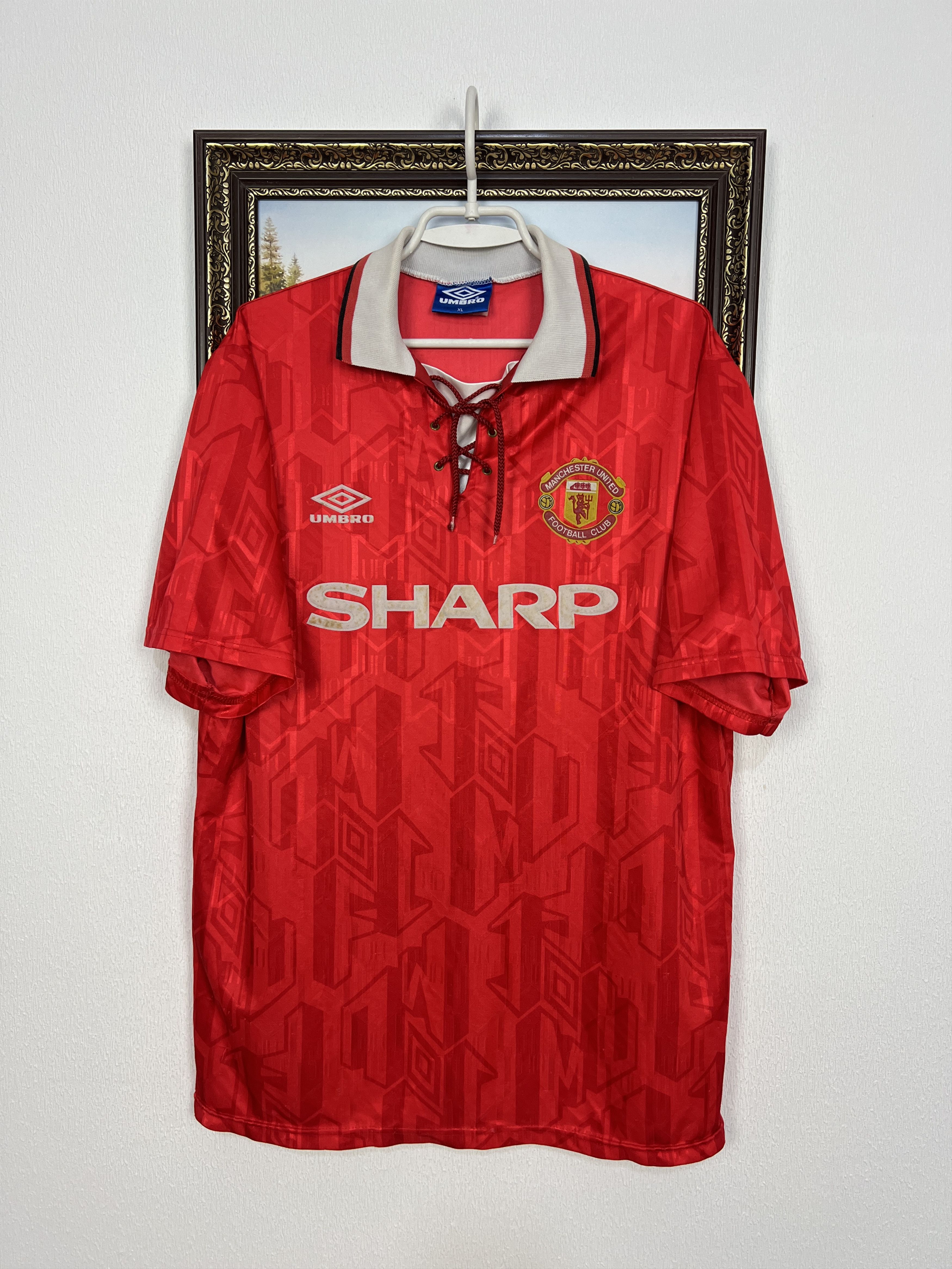Umbro Manchester United Home football shirt 1992 Soccer Umbro Size US XL / EU 56 / 4 - 1 Thumbnail