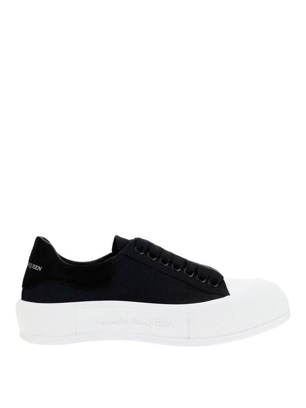 Alexander McQueen o1w1db10725 Deck Lace Up Plimsoll in Black/White Size US 7.5 / EU 40-41 - 1 Thumbnail