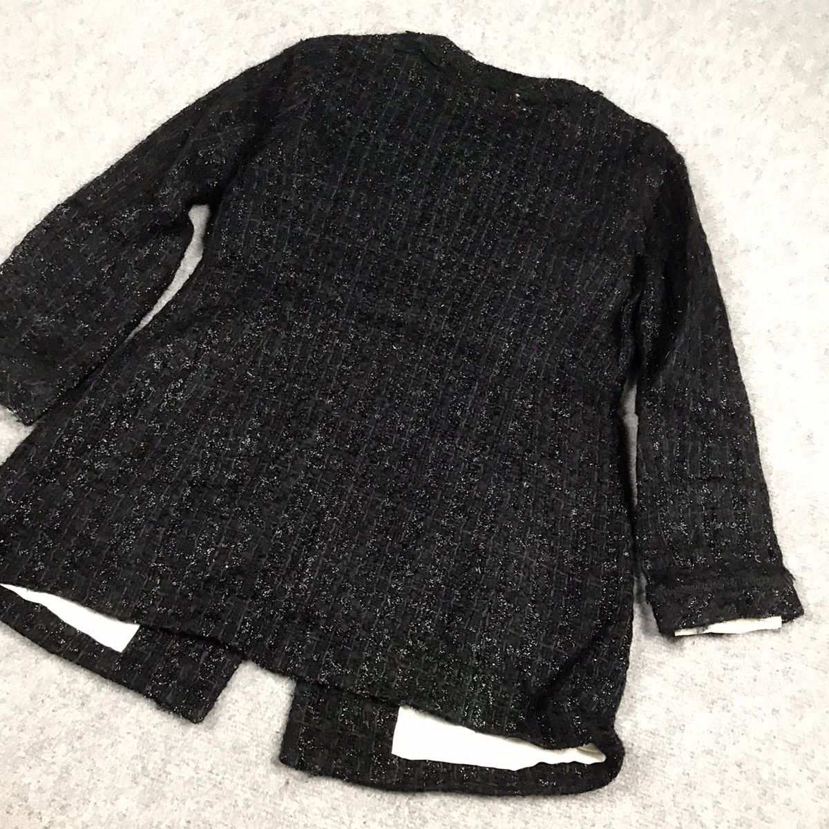 Japanese Brand INED BLACK TWEED JACKET Size S / US 4 / IT 40 - 8 Thumbnail