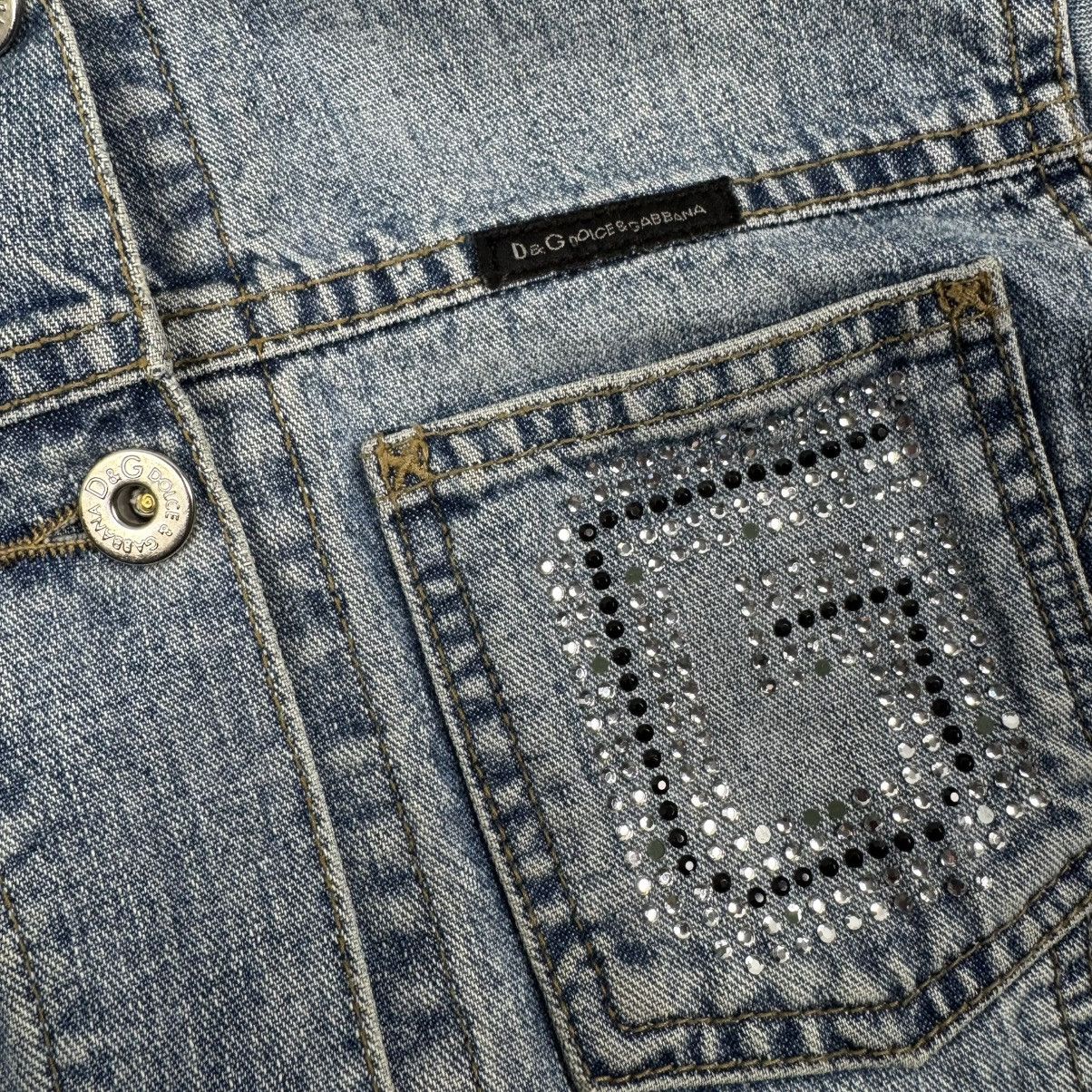 Dolce & Gabbana × Vintage Vintage Dolce & Gabbana Y2K Big Logo Washed Denim Jacket Size M / US 6-8 / IT 42-44 - 8 Thumbnail
