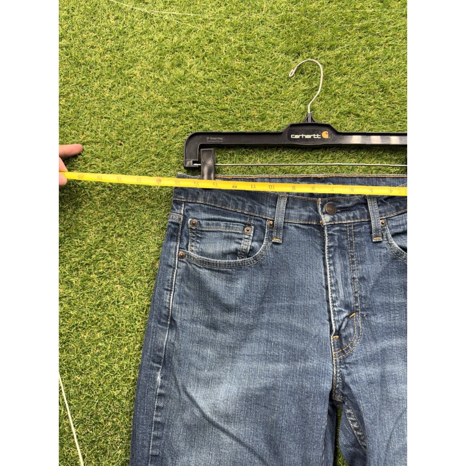 Levi's Levi's 514 Jeans Mens 32x32 Straight Regular Stretch Denim Medium Wash Blue Size US 32 / EU 48 - 3 Thumbnail