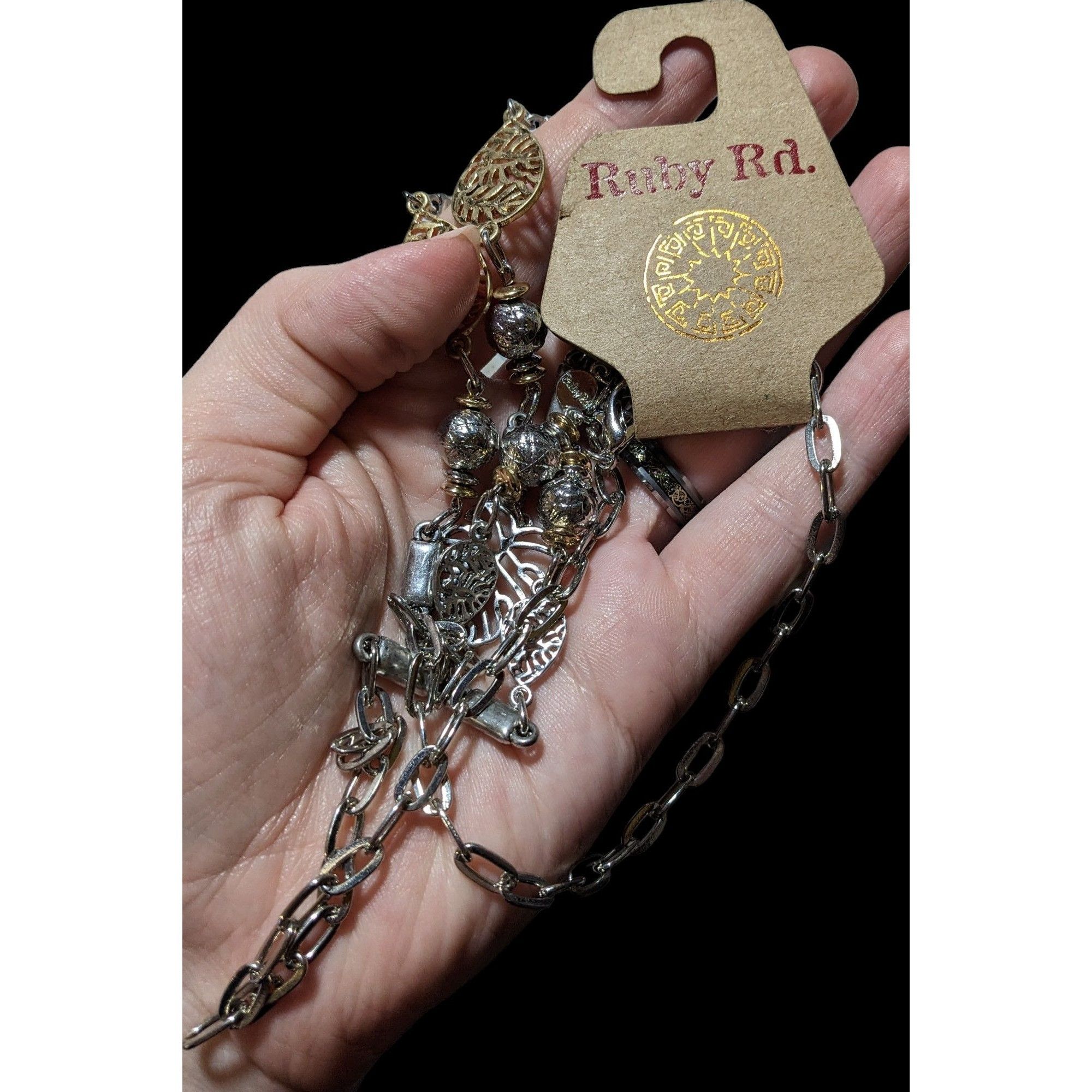 Other Ruby Rd Silver And Gold Leaf Charm Necklace Size ONE SIZE - 5 Thumbnail