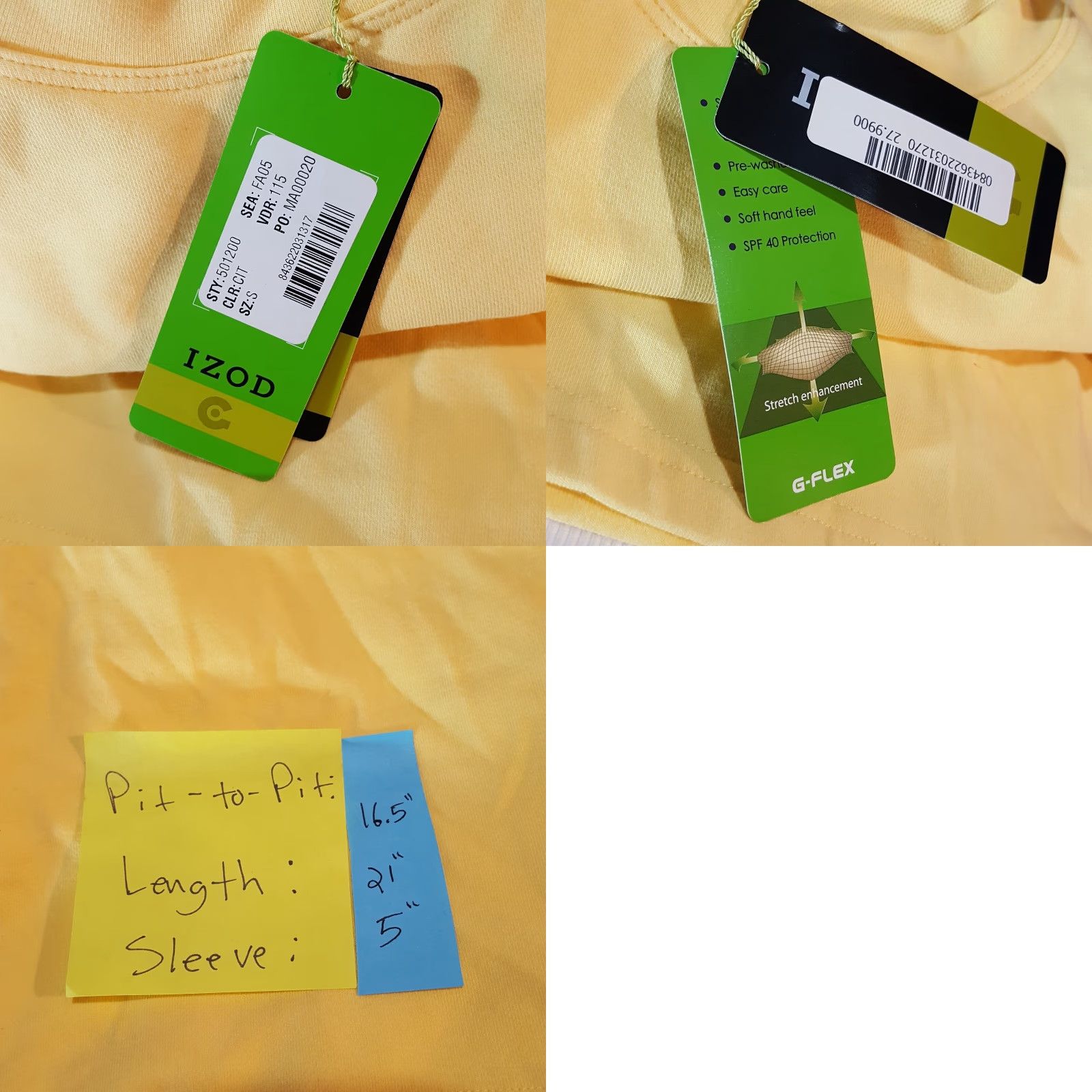 Izod VINTAGE IZOD G-Flex Yellow Short Sleeve Women's Size Small T Shirt Top Golf Size S / US 4 / IT 40 - 8 Thumbnail