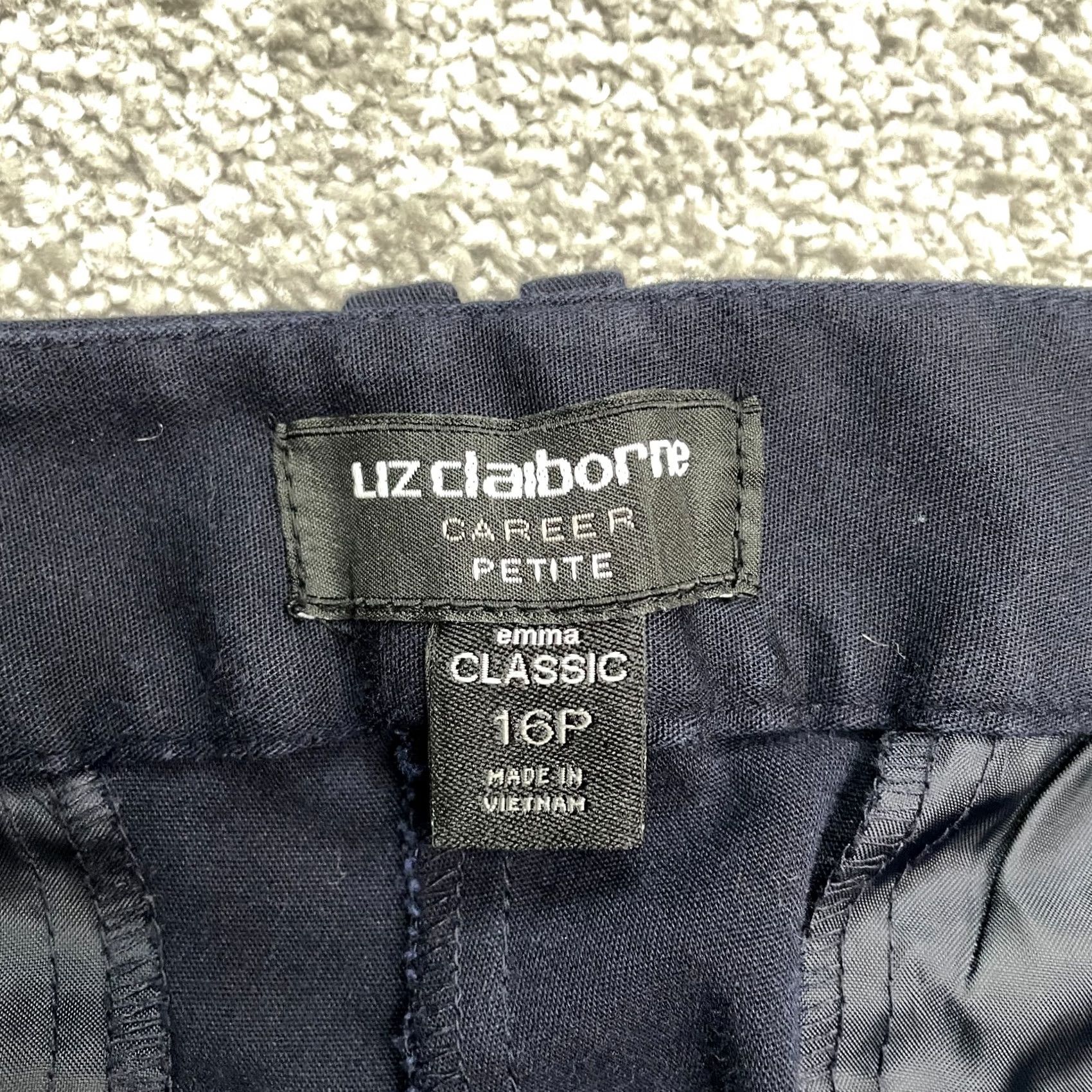 Liz Claiborne Liz Claiborne Emma Classic Cropped Pants Women 16 Petite Navy Blue 36x23 Career Size 38" / US 16 / IT 52 - 5 Thumbnail