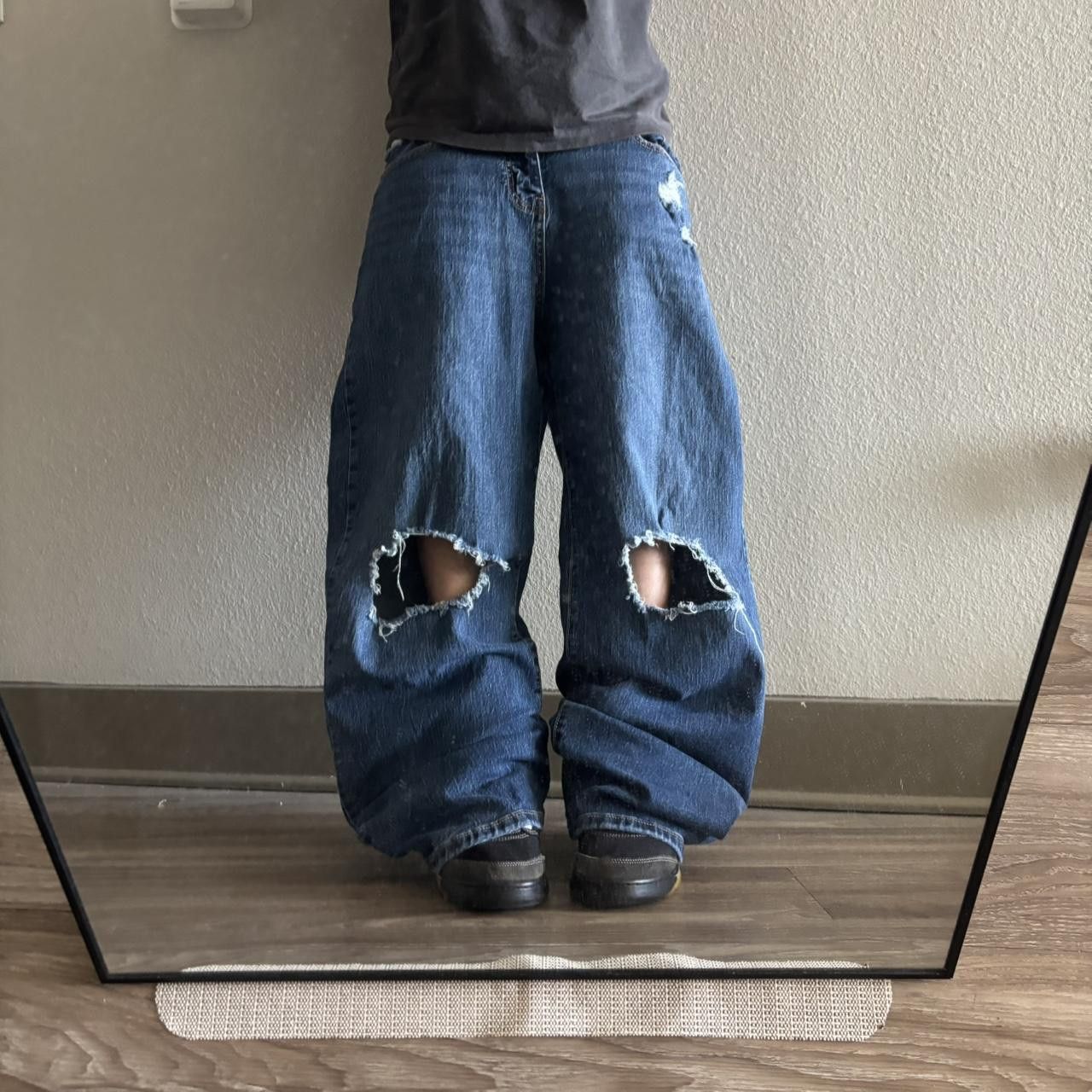 Japanese Brand Crazy Vintage Y2K/2000s Baggy Skater Style Wide Leg Distressed Denim Jeans! 30x31 Size US 30 / EU 46 - 1 Thumbnail