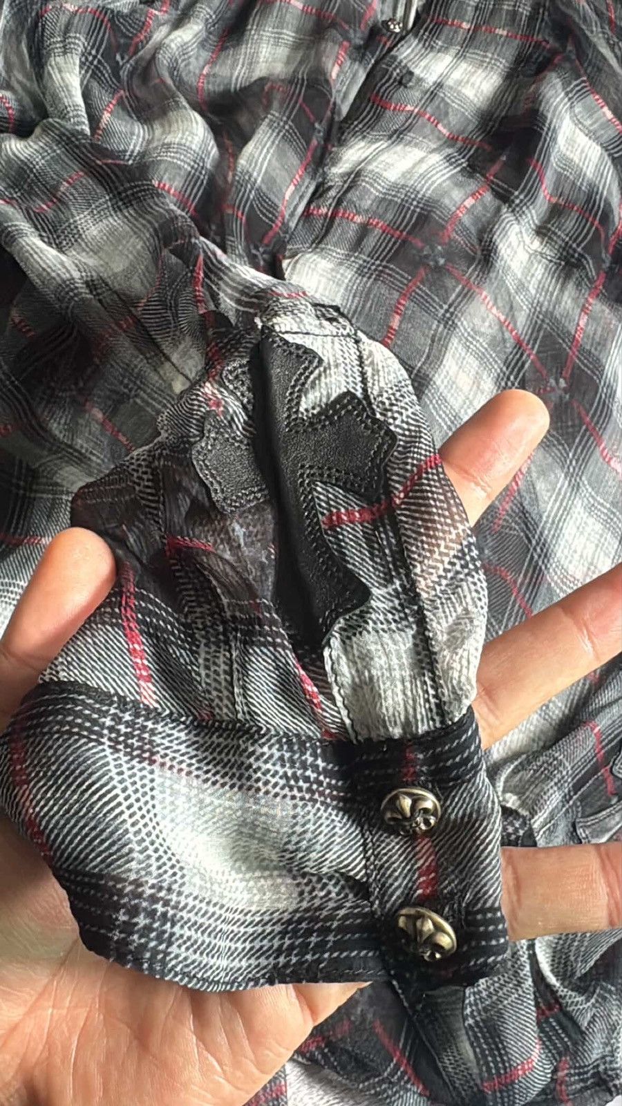 Chrome Hearts Chrome hearts vintage shadow plaid cross patch shirts Size US L / EU 52-54 / 3 - 3 Thumbnail