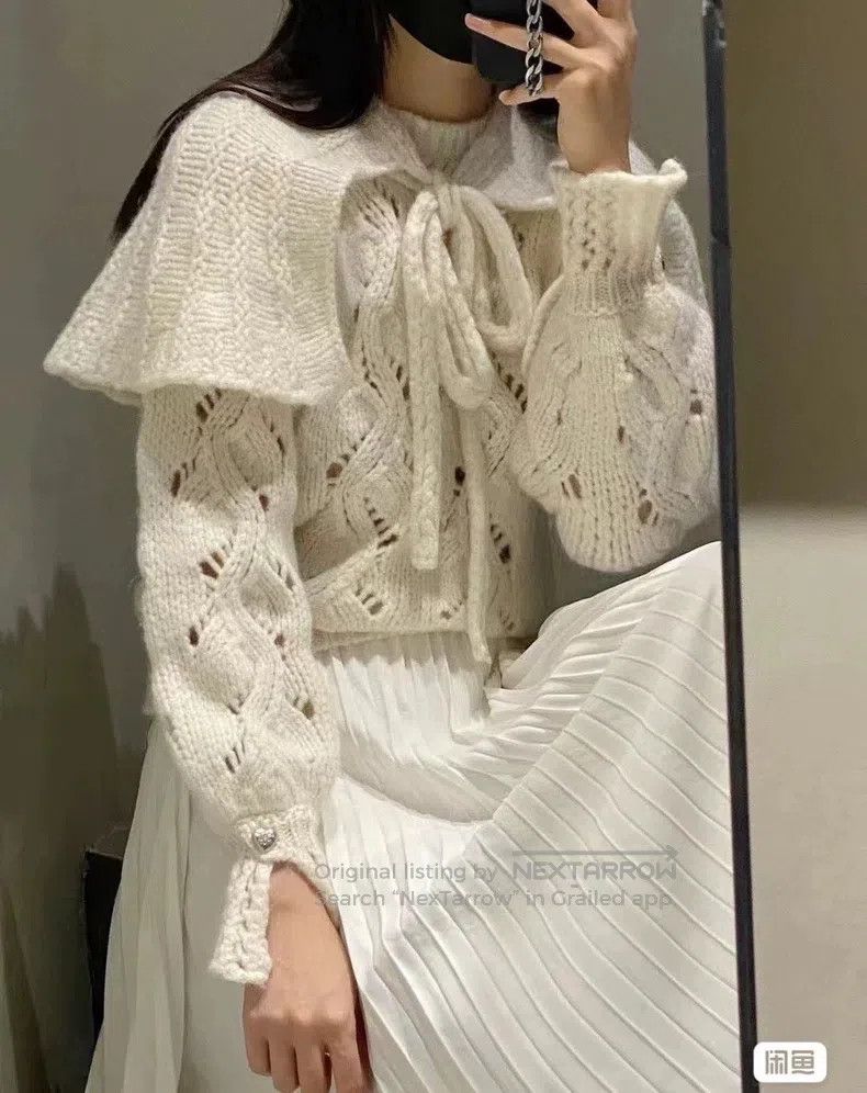 Chanel Chanel White heart button shawl sweater Size XXS / US 00 / IT 34 - 9 Thumbnail