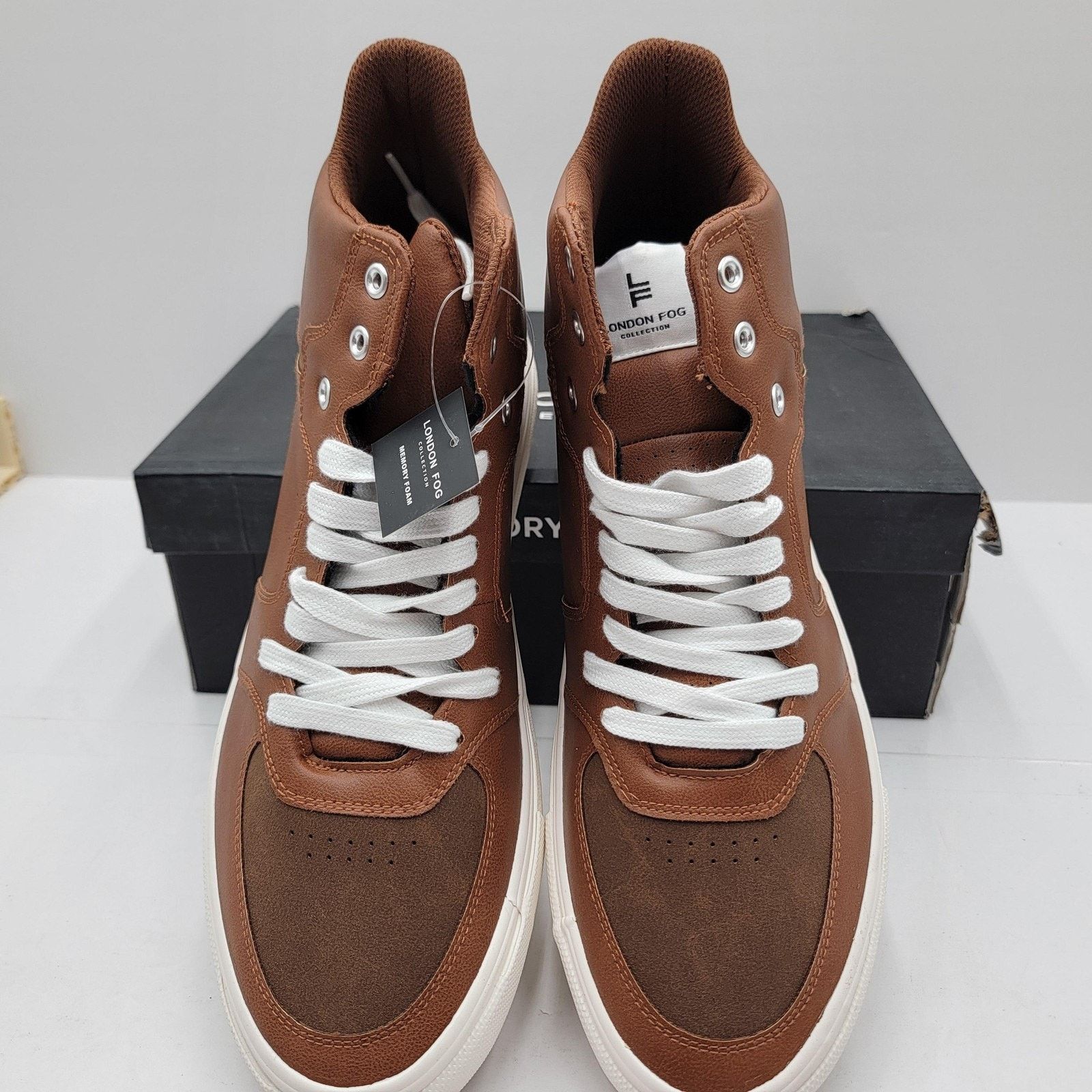 London Fog London Fog Blake Mens Size 12 Cognac Brown High Top Sneakers Size US 11 / EU 44 - 4 Thumbnail