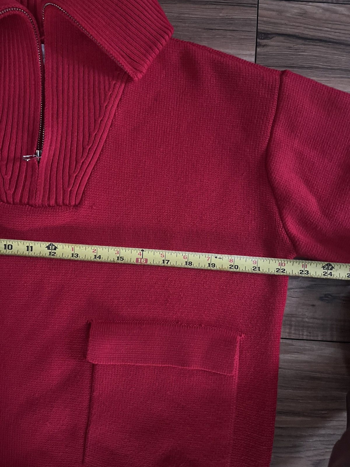 Anthropologie Anthropologie Red vintage knitted zip-up sweater Size M / US 6-8 / IT 42-44 - 3 Thumbnail