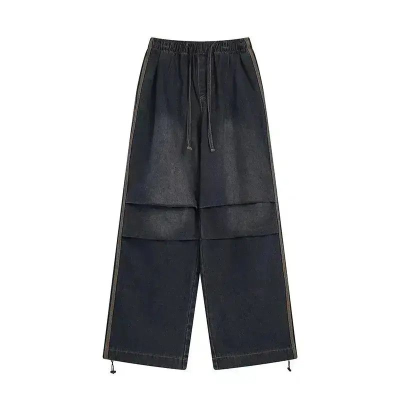 Japanese Brand Vintage washed black baggy wide leg jeans Size US 34 / EU 50 - 5 Thumbnail