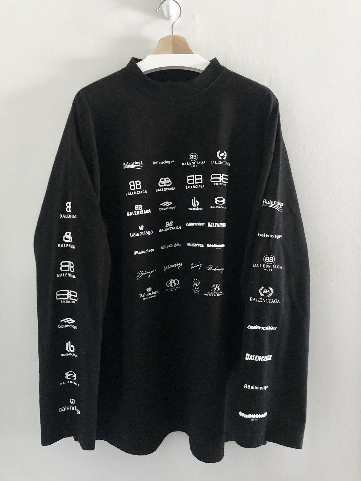 Balenciaga Balenciaga Archive Multi Logo Longsleeve Tee