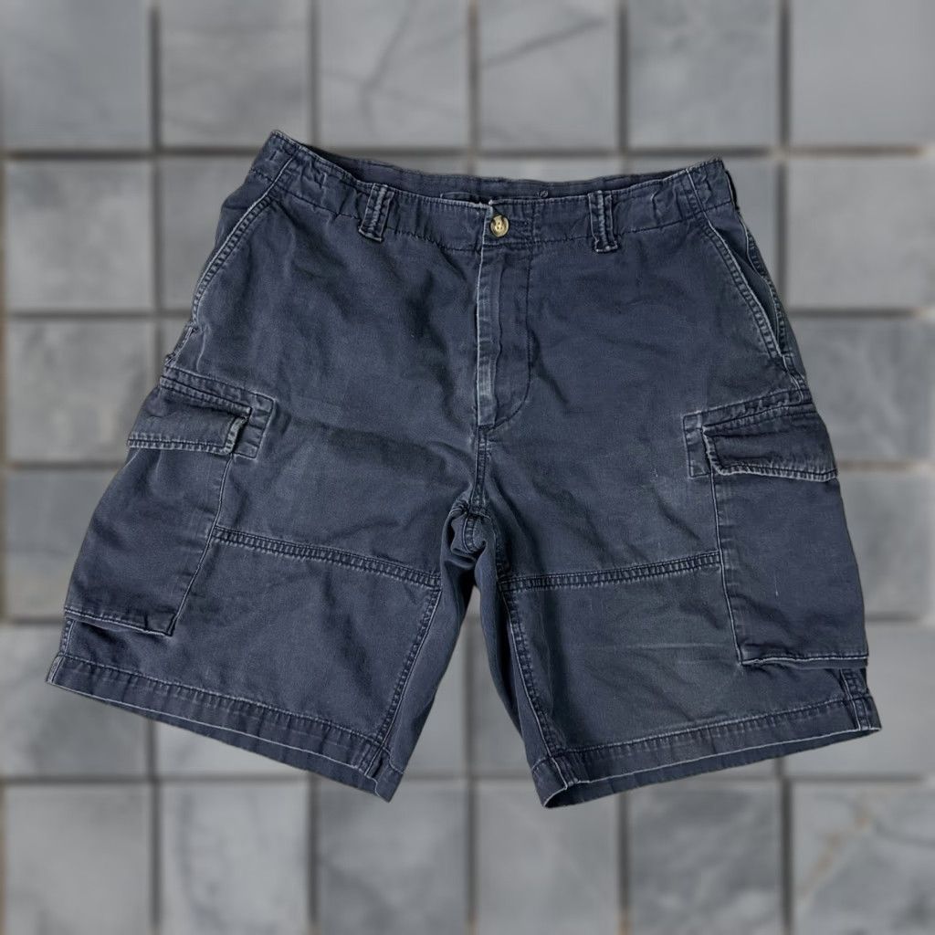 Polo Ralph Lauren VINTAGE Polo Ralph Lauren Cargo Shorts Adult 33 Navy Blue Canvas Casual Chino Cotton waistband? Pockets Mens Regular Blue Size US XS / EU 42 / 0 - 1 Thumbnail