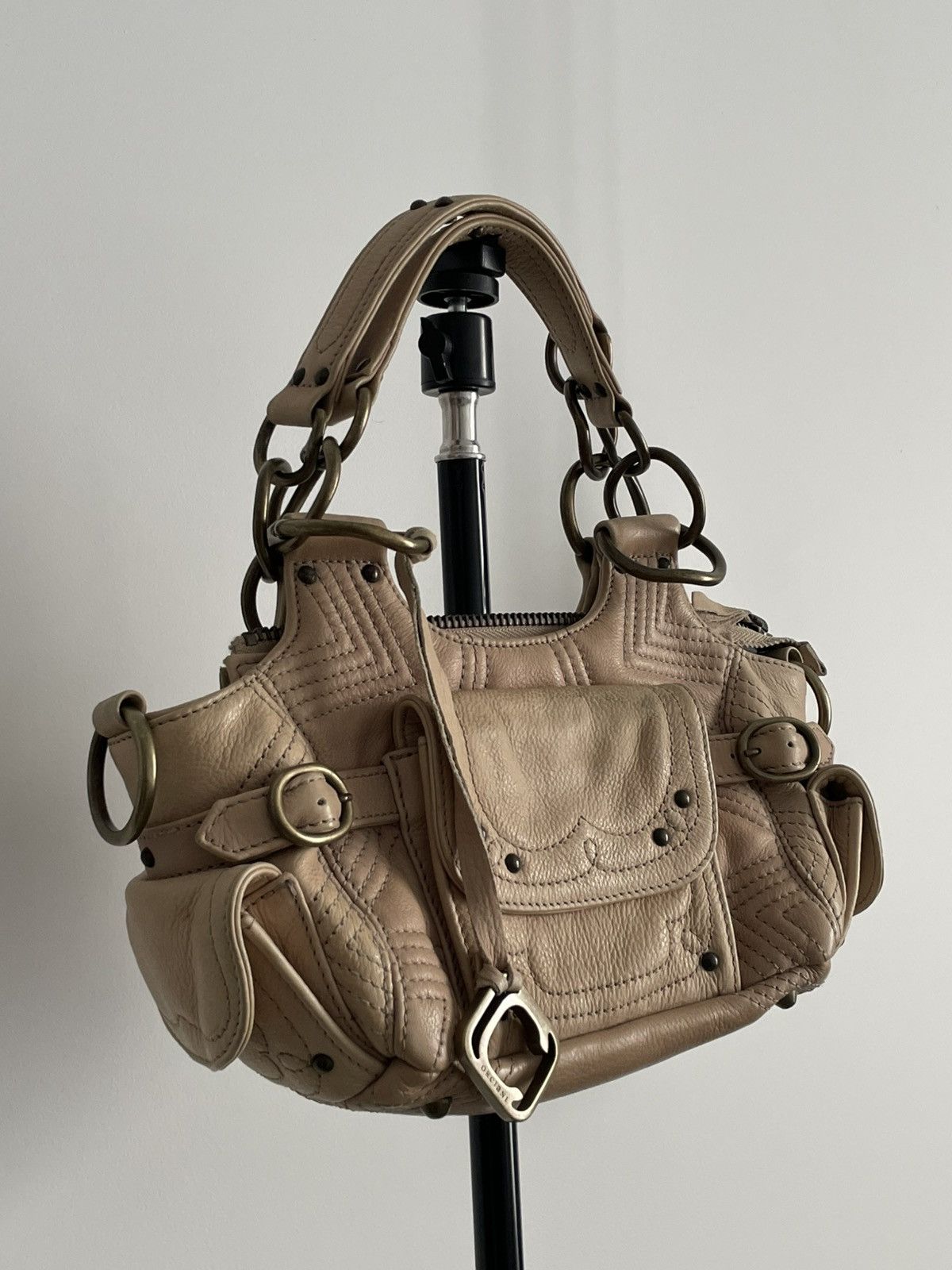 Orciani Vintage Orciani Beige Leather Mini Bag Y2K Luxury RARE Size ONE SIZE - 2 Thumbnail