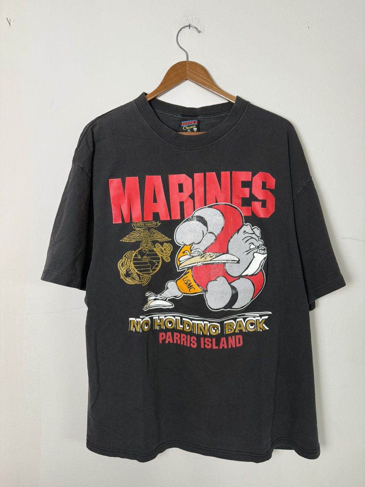 Vintage Vintage US Marines Parris Island Graphic Tee Size US XL / EU 56 / 4 - 1 Thumbnail