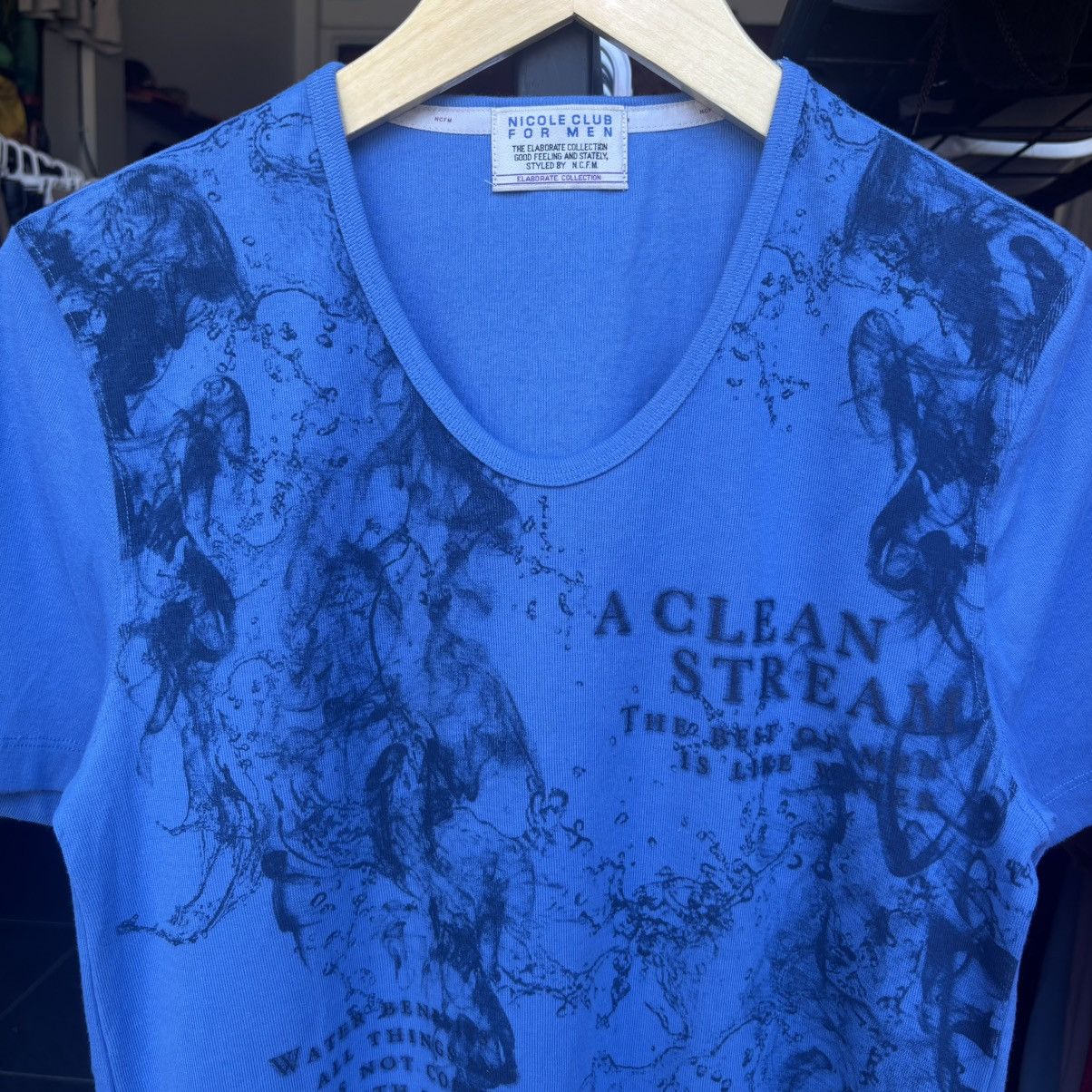 Nicole Club Y2K Nicole Club For Men Quotes Poem Style Blue Tee Size US M / EU 48-50 / 2 - 2 Thumbnail