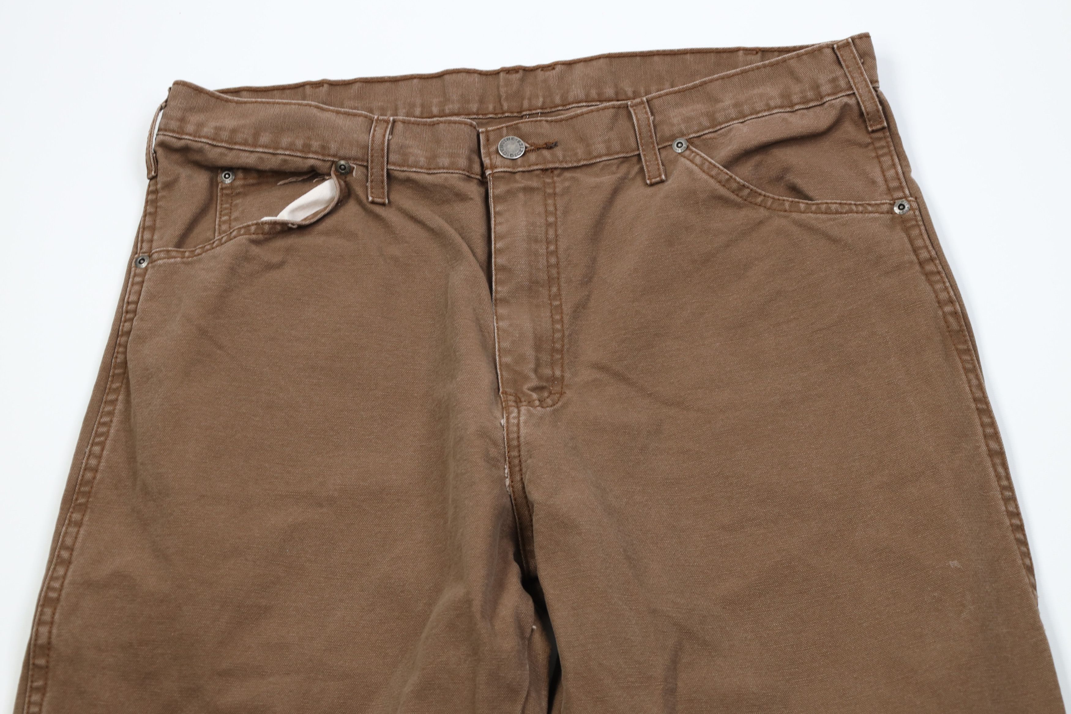 Dickies Vintage Y2K Dickies Wide Leg Dungaree Pants Brown Workwear Size US 36 / EU 52 - 2 Thumbnail