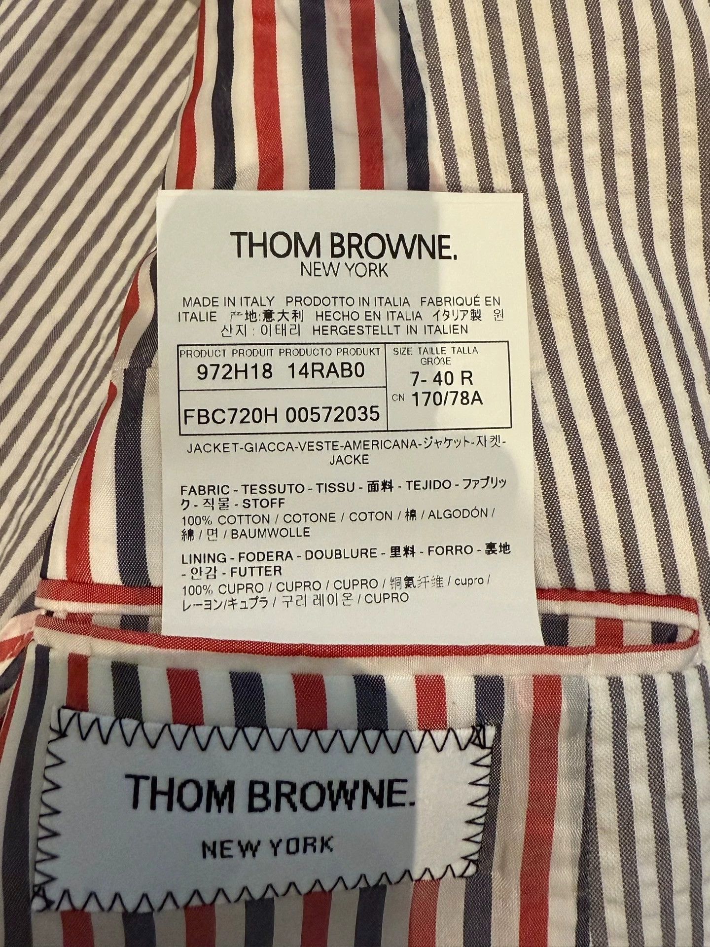 Thom Browne Thom Browne Seersucker Four-Bar Blazer Rare New Size S / US 4 / IT 40 - 6 Thumbnail