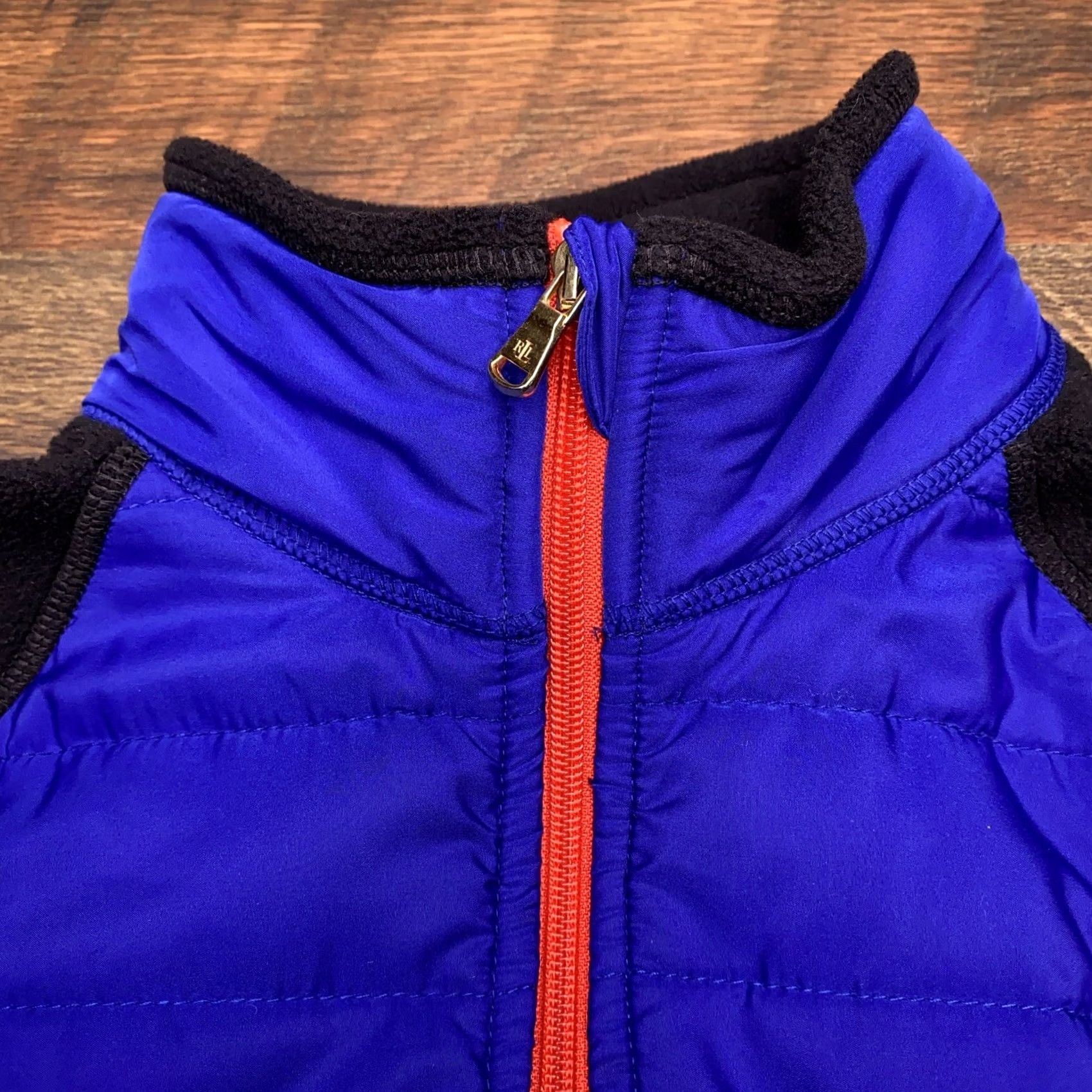 Ralph Lauren Lauren Ralph Lauren Jacket Fleece Large Blue Black Full Zip Quilted Size L / US 10 / IT 46 - 6 Thumbnail
