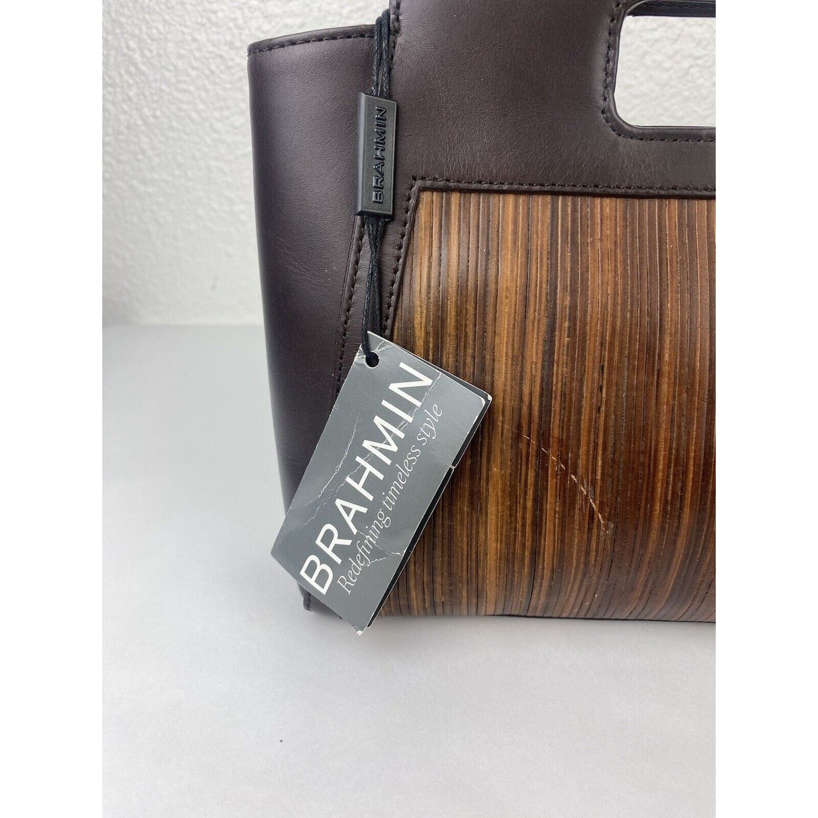 BRAHMIN NWT Brahmin Lenox Brown Balsa Textured Leather Clutch Purse Size ONE SIZE - 4 Thumbnail