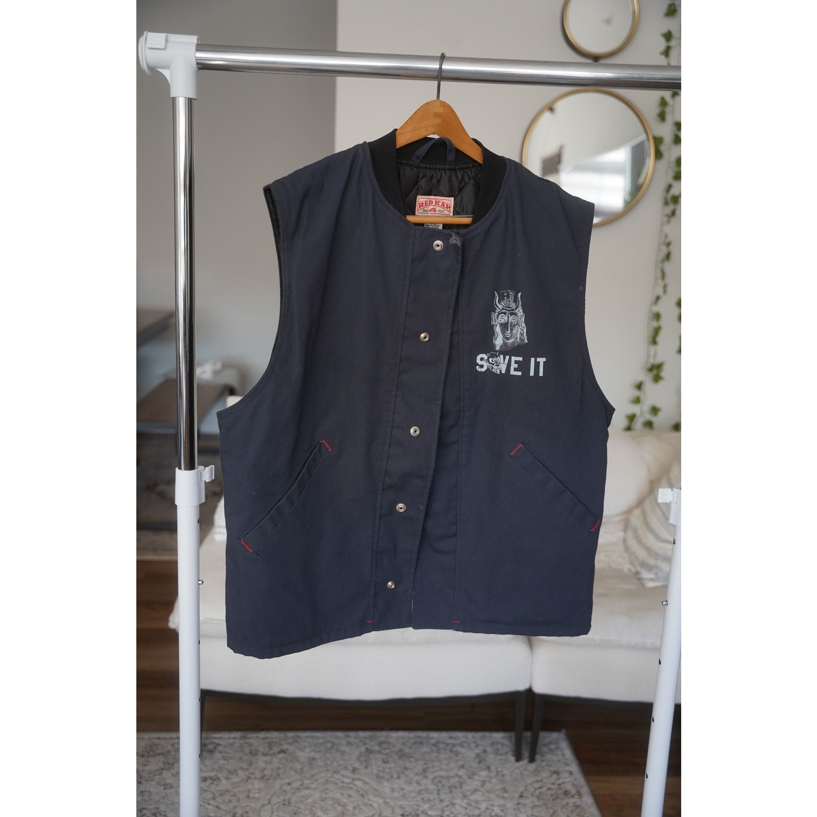 G59 Records 1of1 religious redcap y2k vest grey and white screen print Size US L / EU 52-54 / 3 - 3 Thumbnail