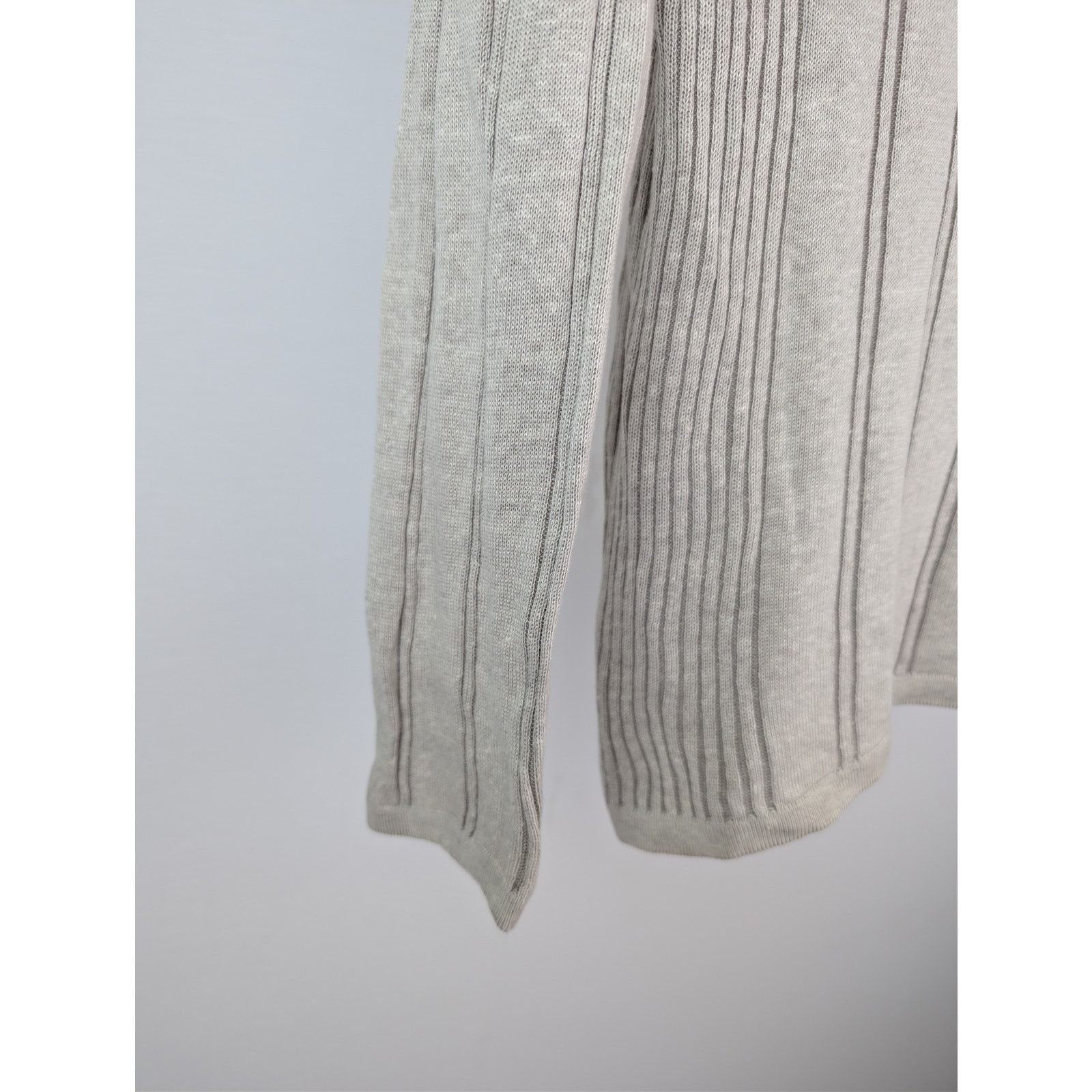 Hermes o1rshd1 CC20 Striped Knit Long-Sleeve Polo Shirt in Beige Size US M / EU 48-50 / 2 - 6 Thumbnail