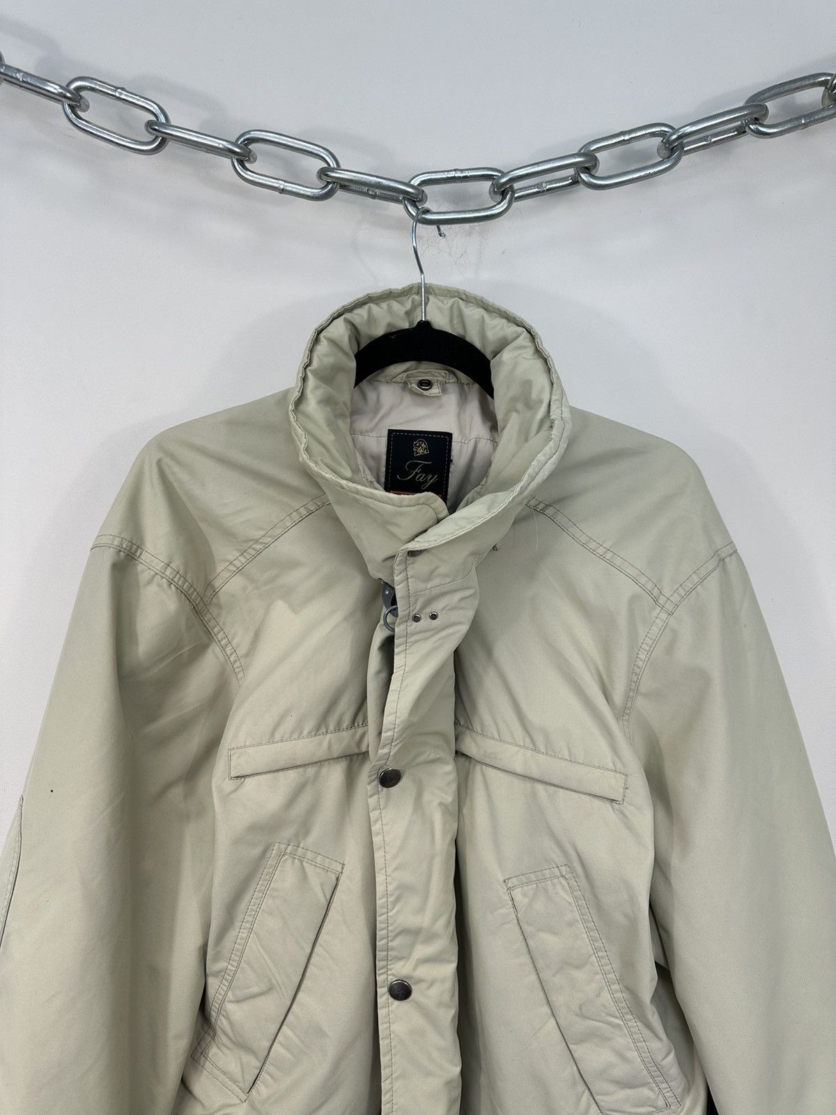 Fay Vintage Fay Stadium For Ema Cream Luxury Nylon Coat Jacket Size US L / EU 52-54 / 3 - 2 Thumbnail