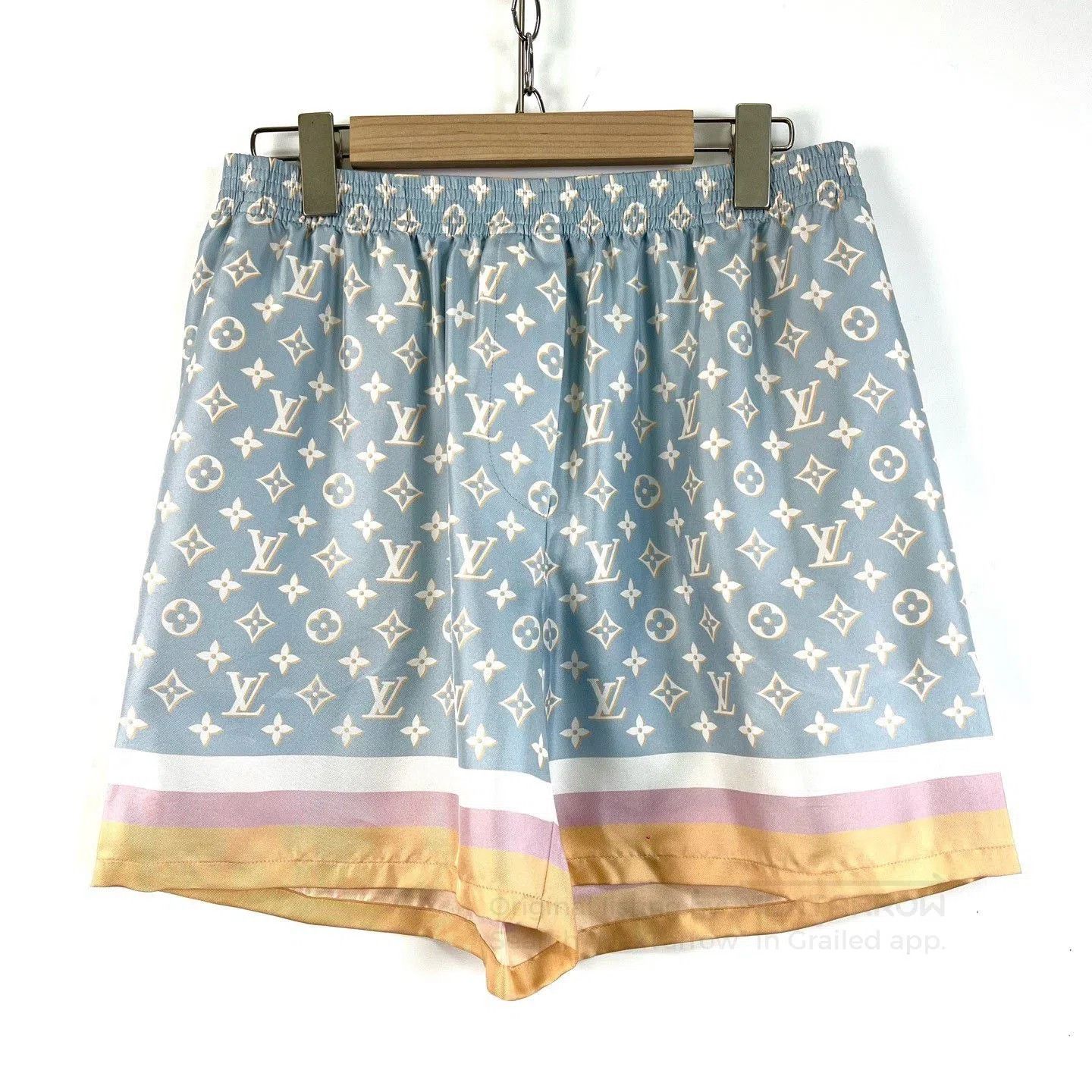 Louis Vuitton LV Monogram Blue Logo Relaxed Shorts. Size 37" - 1 Thumbnail