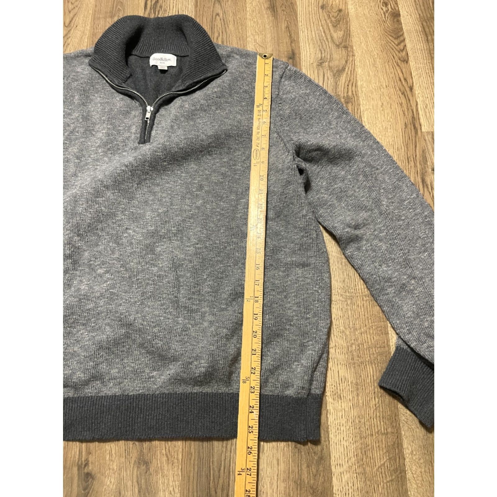 Vintage Goodfellow Sweater XL Pullover Zipper Gray Black Cotton Knit Long Sleeve Casual Mens Size US XL / EU 56 / 4 - 7 Thumbnail
