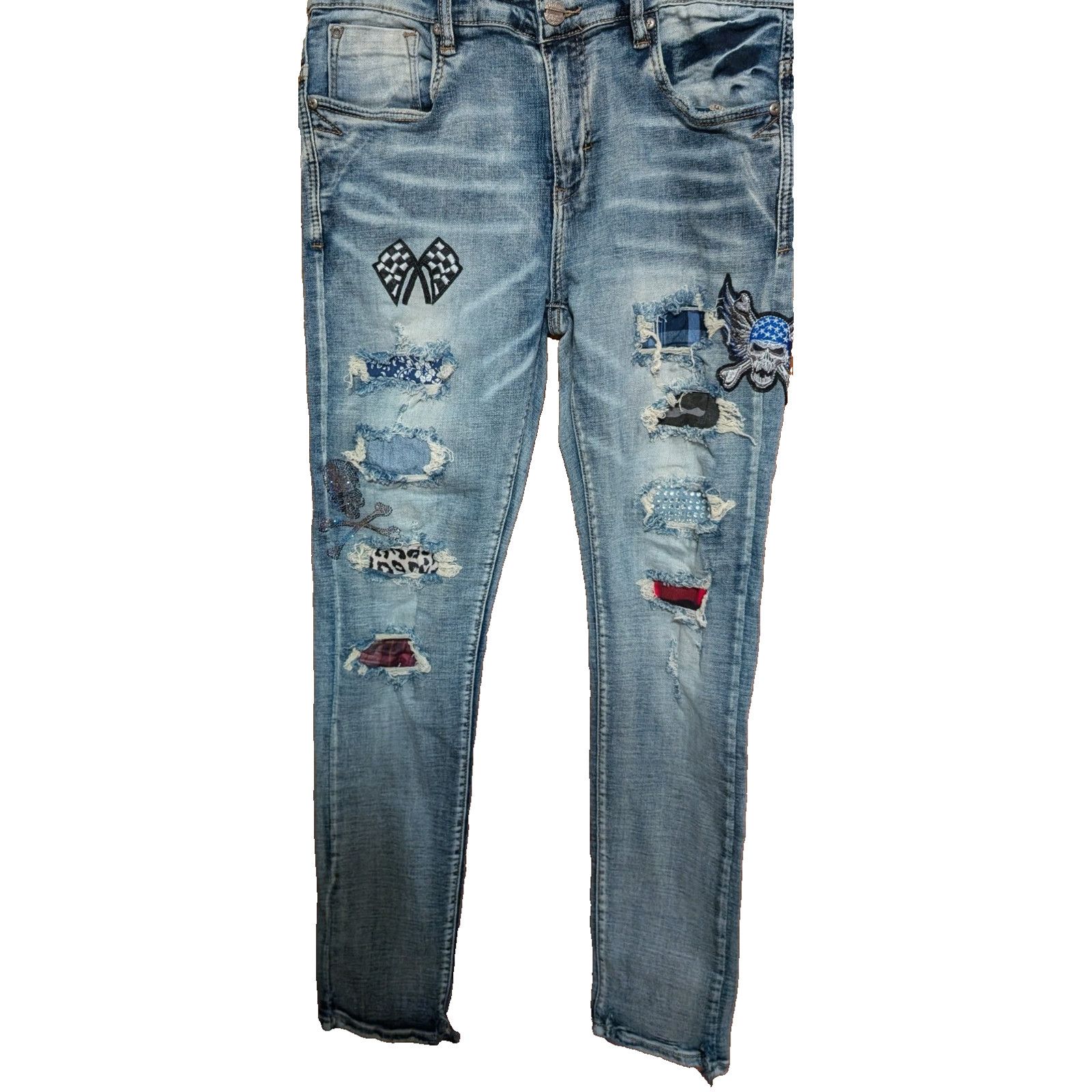 Other Men's Jeans Y2K Grunge Size 36x33 Patch Skate Street Size US 36 / EU 52 - 2 Thumbnail