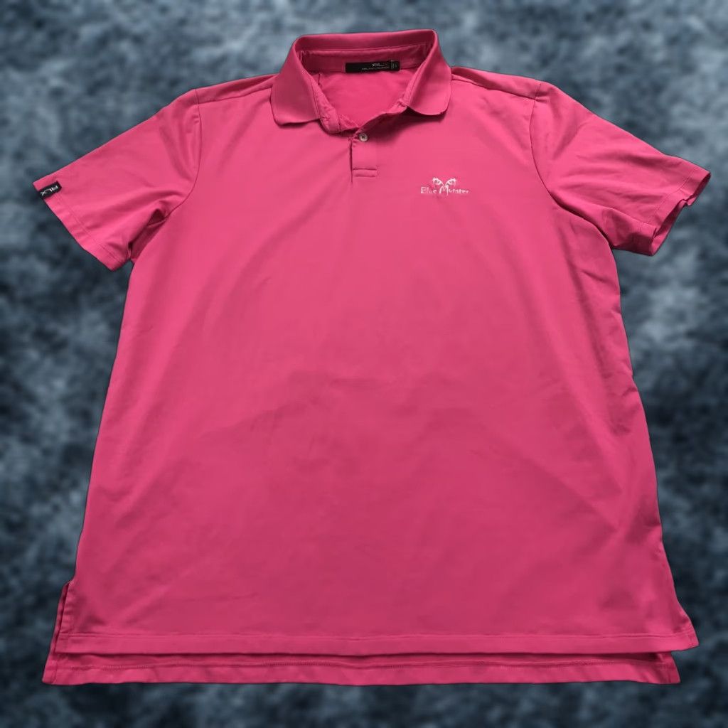 RLX Ralph Lauren RLX Ralph Lauren Polo Shirt Mens Large Pink Blue Monster Doral Trump Golf Logo Polo Shirt RLX Golf Logo Mens L Pink Blue Monster Doral Trump Golf Logo Size US L / EU 52-54 / 3 - 1 Thumbnail