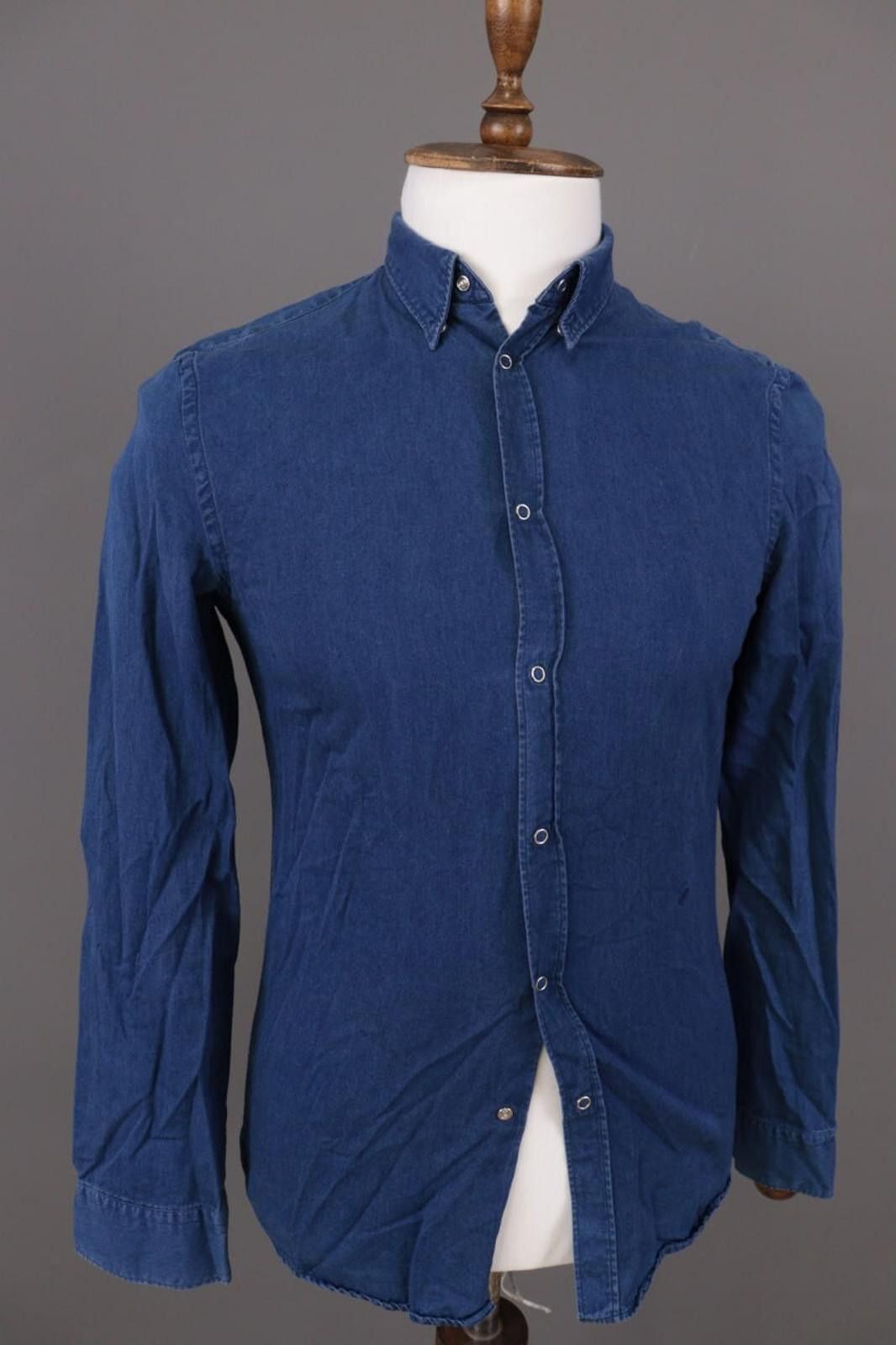 Acne Studios Acne Blue Denim Long Sleeve Snap Down Shirt Size 46 S Size US M / EU 48-50 / 2 - 4 Thumbnail