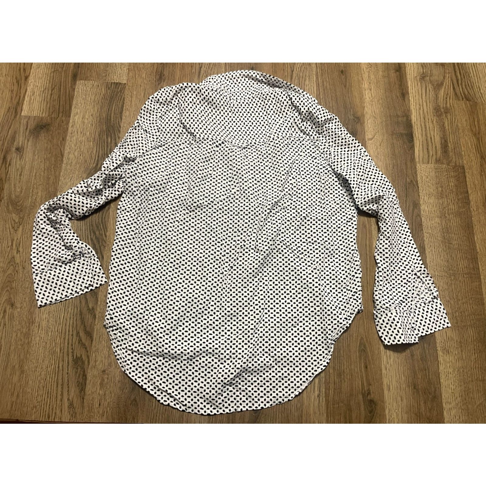 Velvet Velvet Heart Shirt Womens Medium Black White Polka Dots Long Sleeve Button Up"} Size M / US 6-8 / IT 42-44 - 2 Thumbnail