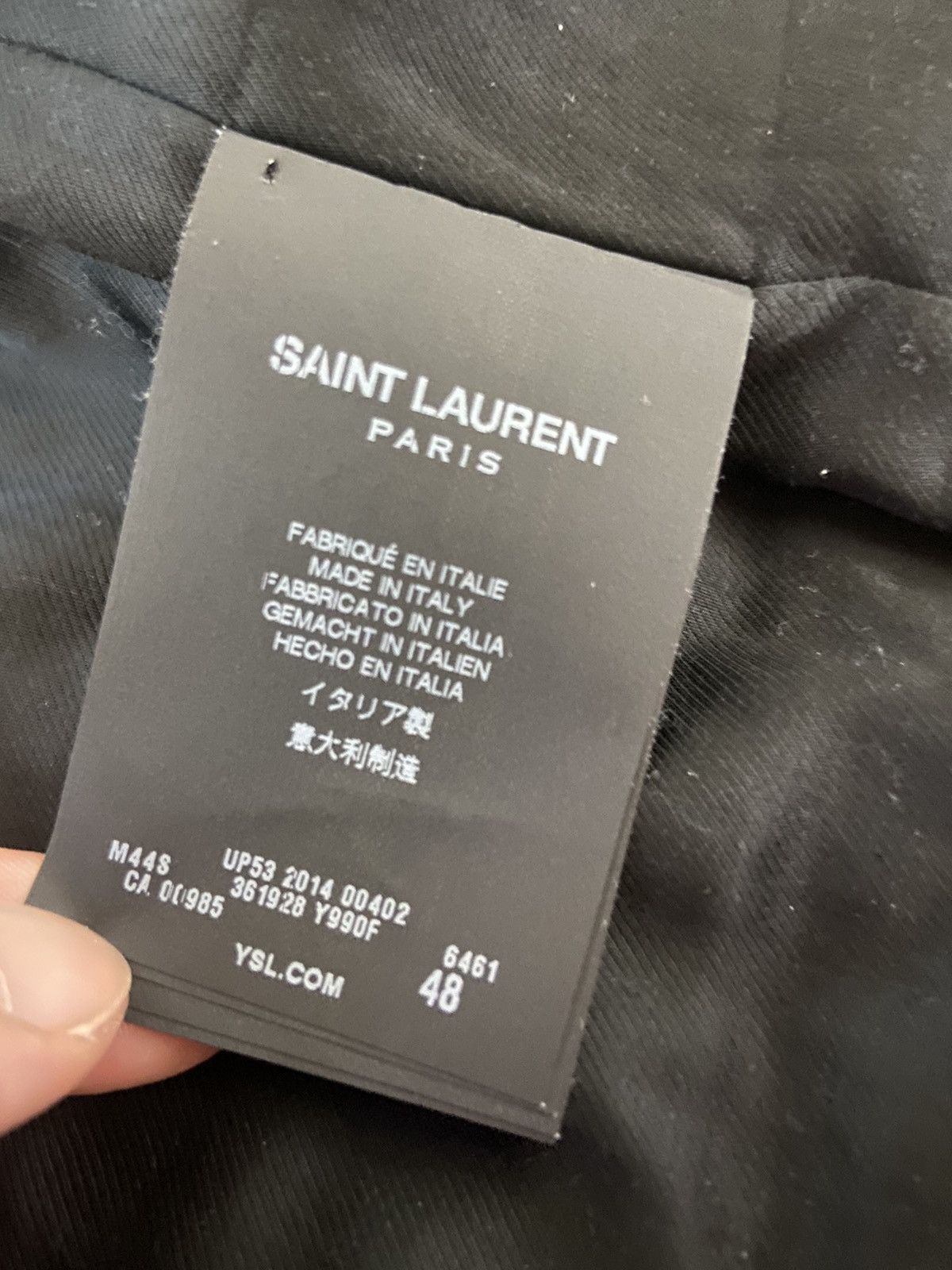 Hedi Slimane × Saint Laurent Paris 48 Saint Laurent Western suede trim flannel peacoat jacket Size US M / EU 48-50 / 2 - 6 Thumbnail