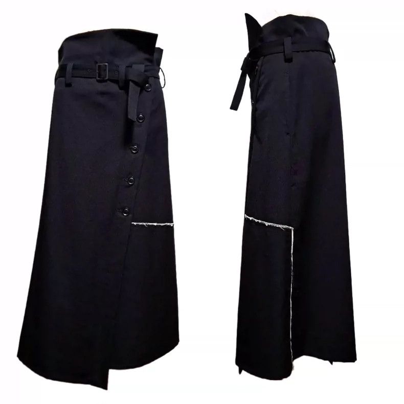 Y's Y's size 1 Dark Temperament Wool Asymmetric Weight Belt Dis Size 23" - 1 Thumbnail