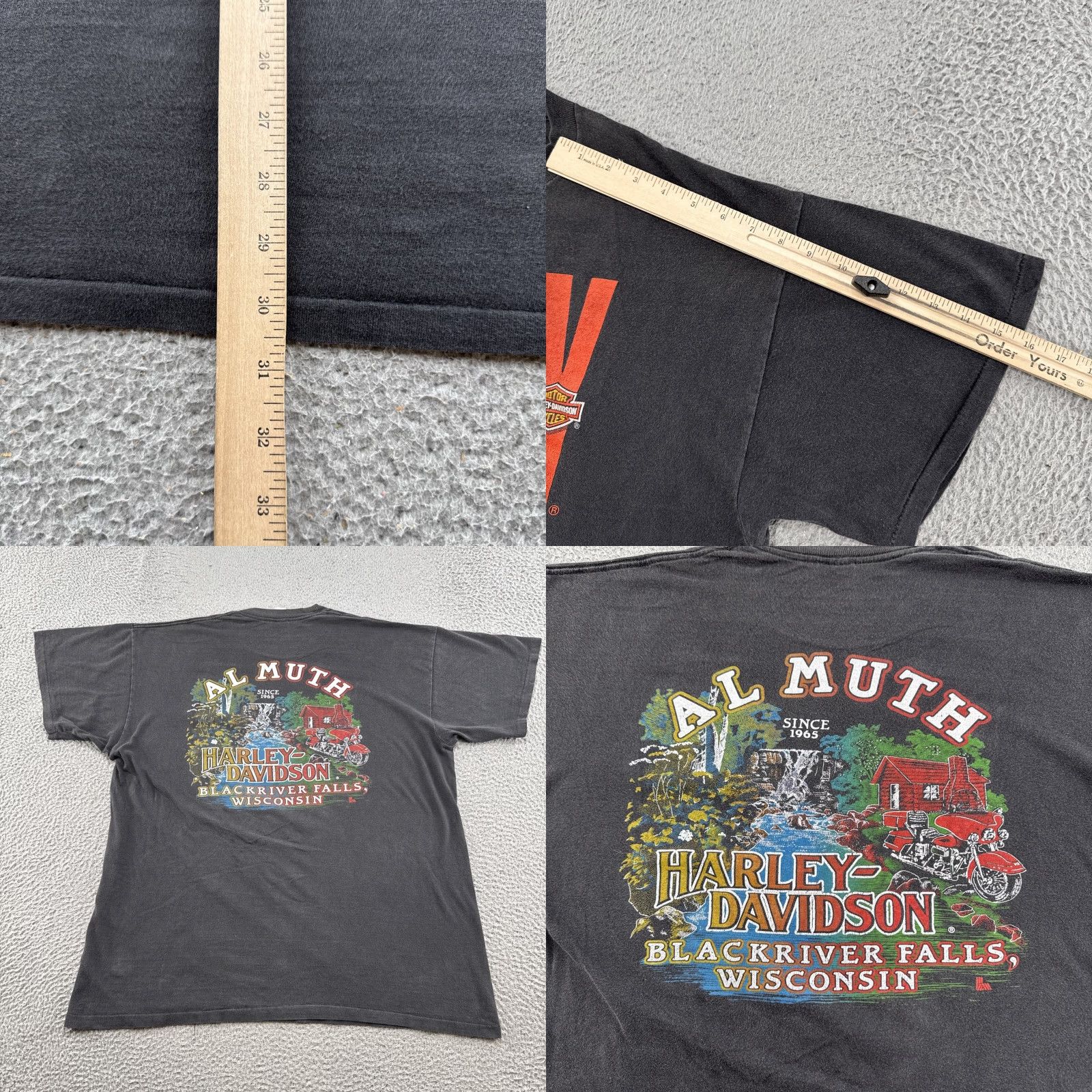 Harley Davidson VINTAGE Harley-Davidson T-Shirt Black 80s Biker Screaming Eagle Short Sleeve Crew Neck L Size US L / EU 52-54 / 3 - 8 Thumbnail