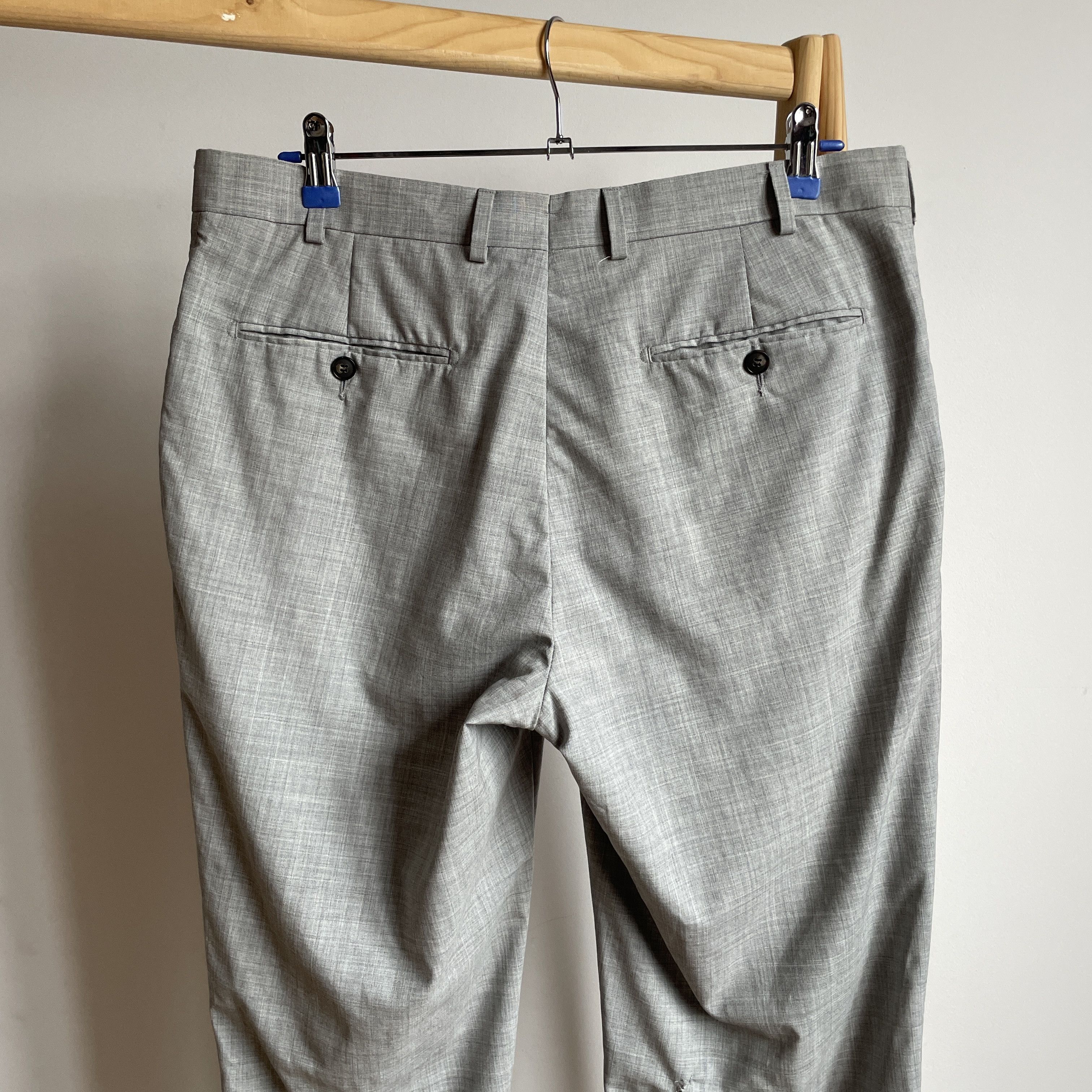Suitsupply Suitsupply Brescia Turn-Up SF Wool Slim Fit Dress Trousers Size 42R - 4 Thumbnail