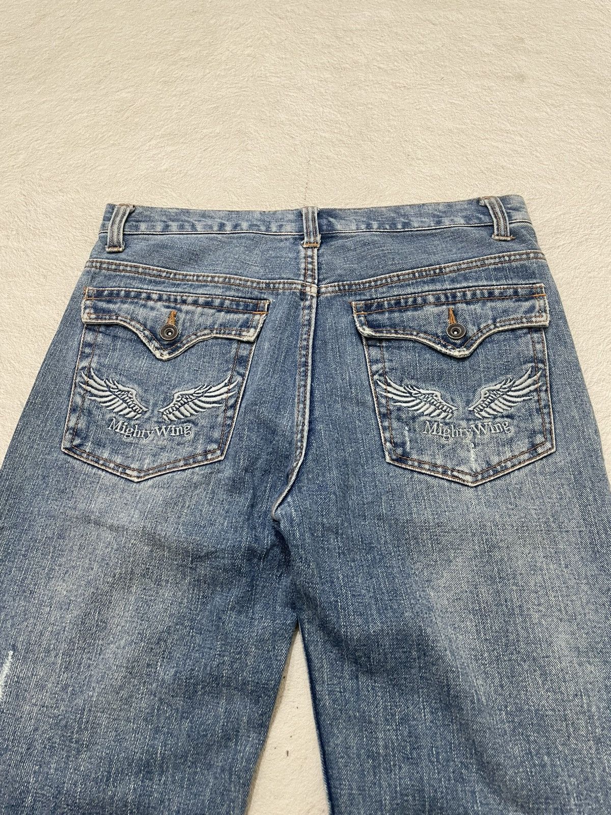Japanese Brand 2000s Nylaus Jorts Distressed Denim Ripped Mudwash Y2K Size US 33 - 9 Thumbnail