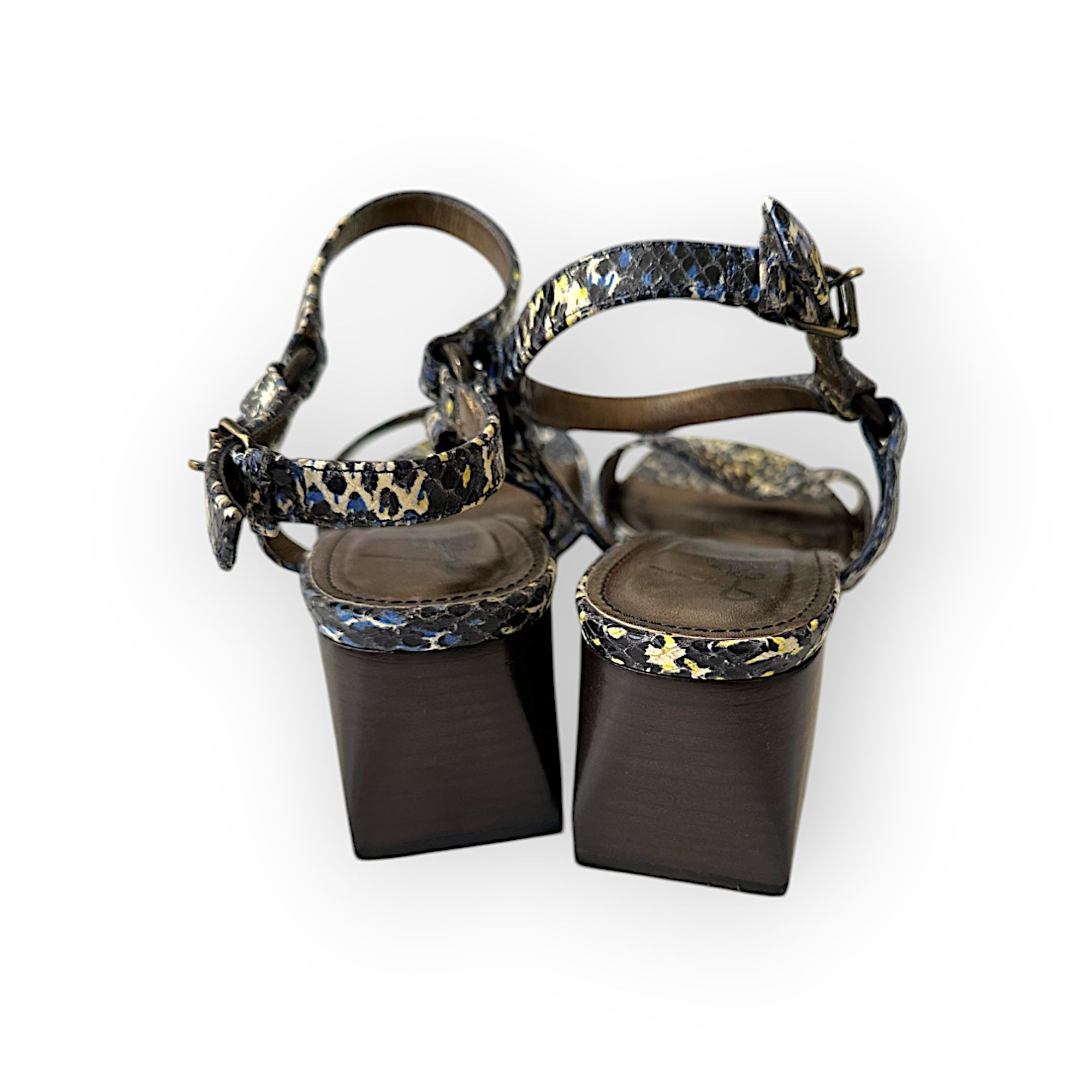 Lanvin Lanvin Paris Italian Snakeskin Block Heel Sandals in Box, S Size US 9 / IT 39 - 6 Thumbnail