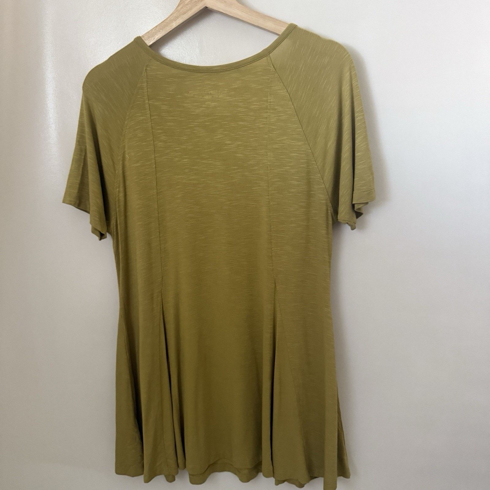 Other Soft Surroundings A-Line Tunic Green Henley Viscose Top Size S / US 4 / IT 40 - 2 Thumbnail