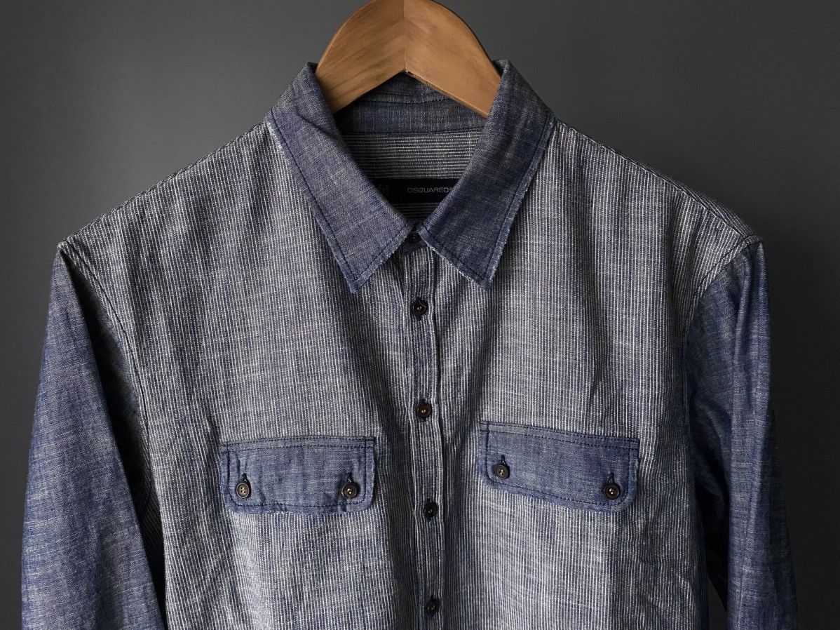 Dsquared2 Dsquared2 2012 Distressed Denim Shirt with Pocket Patch Logo Size US M / EU 48-50 / 2 - 7 Thumbnail