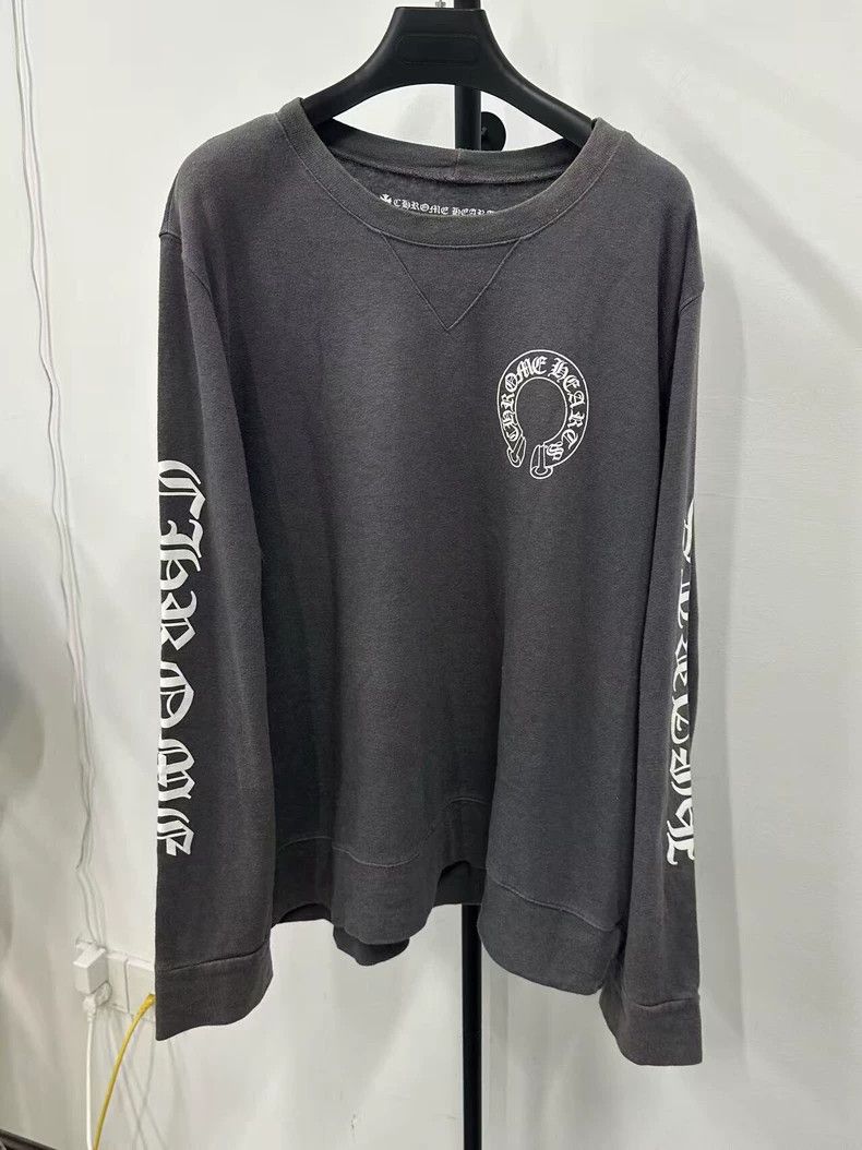 Chrome Hearts Chrome Hearts Gray Horseshoe Print Sweatshirt - dmc Size US XXL / EU 58 / 5 - 1 Thumbnail