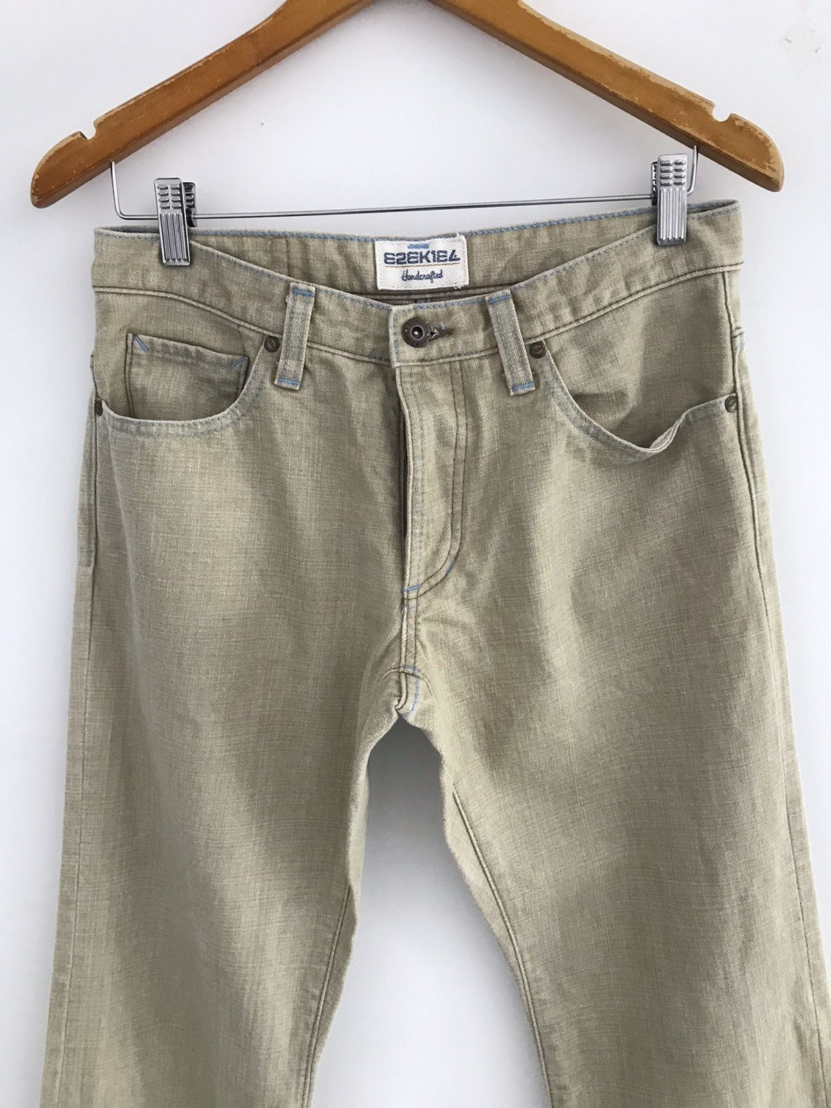 Ezekiel Ezekiel Handcrafted Blue Stitch Flare Denim Jeans Size US 31 - 2 Thumbnail