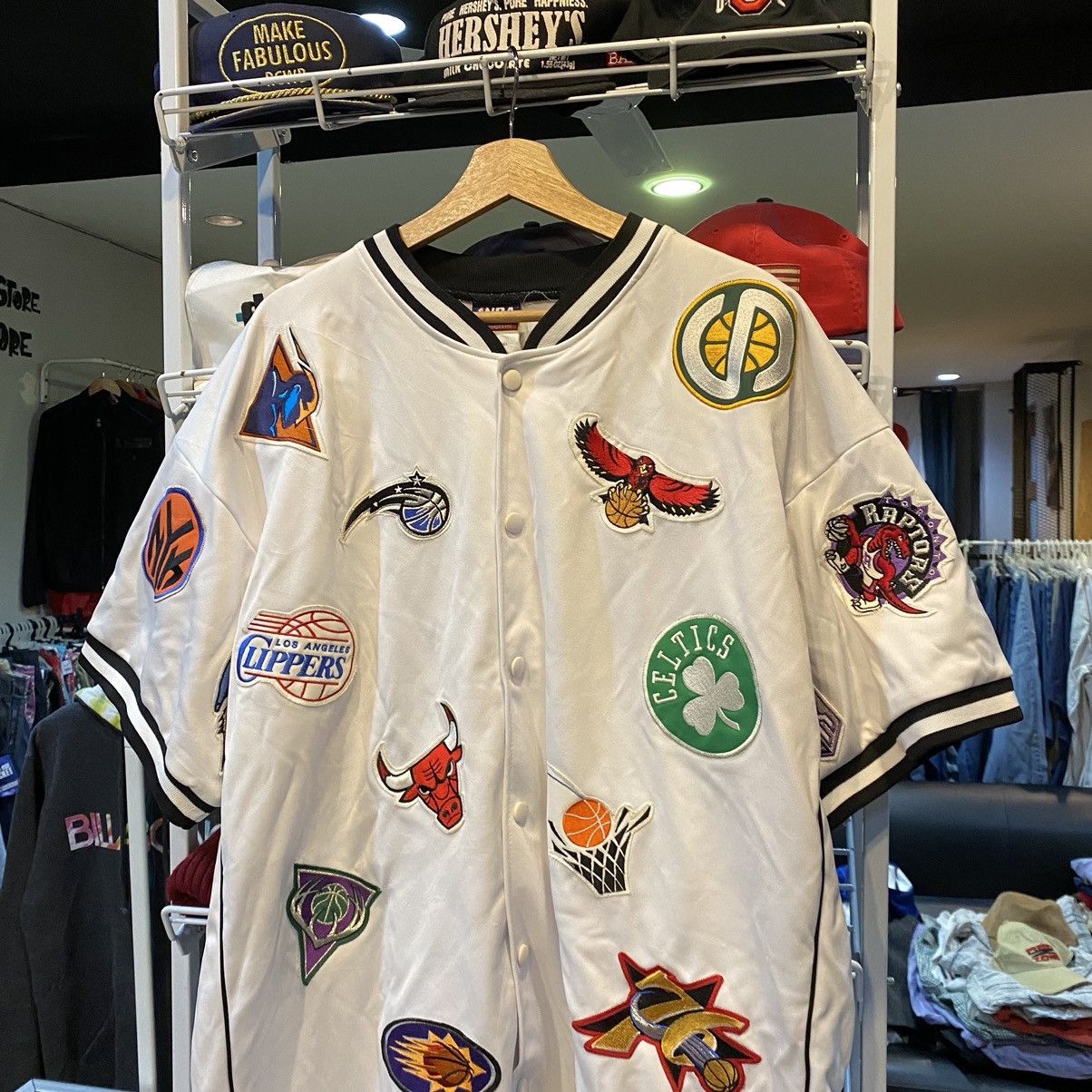 NBA × Vintage RARE🤯🤯Vintage NBA patchwork all over logo jerseys white Size US XXL / EU 58 / 5 - 3 Thumbnail